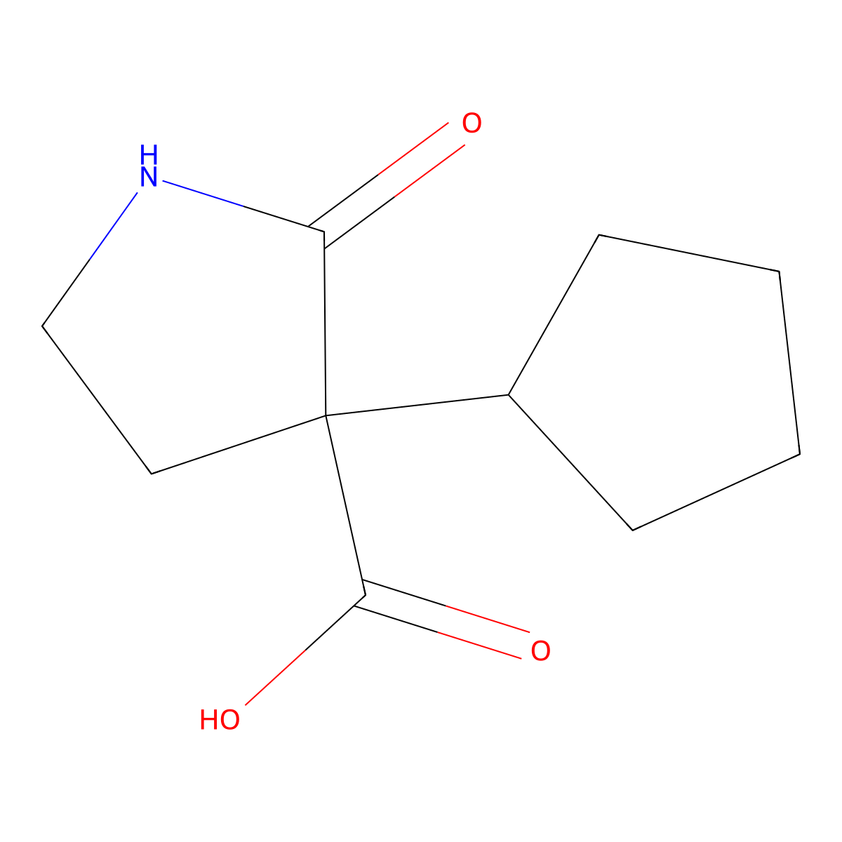3-Cyclopentyl-2-oxopyrrolidine-3-carboxylic acid molecular structure, CAS 2044722-80-5