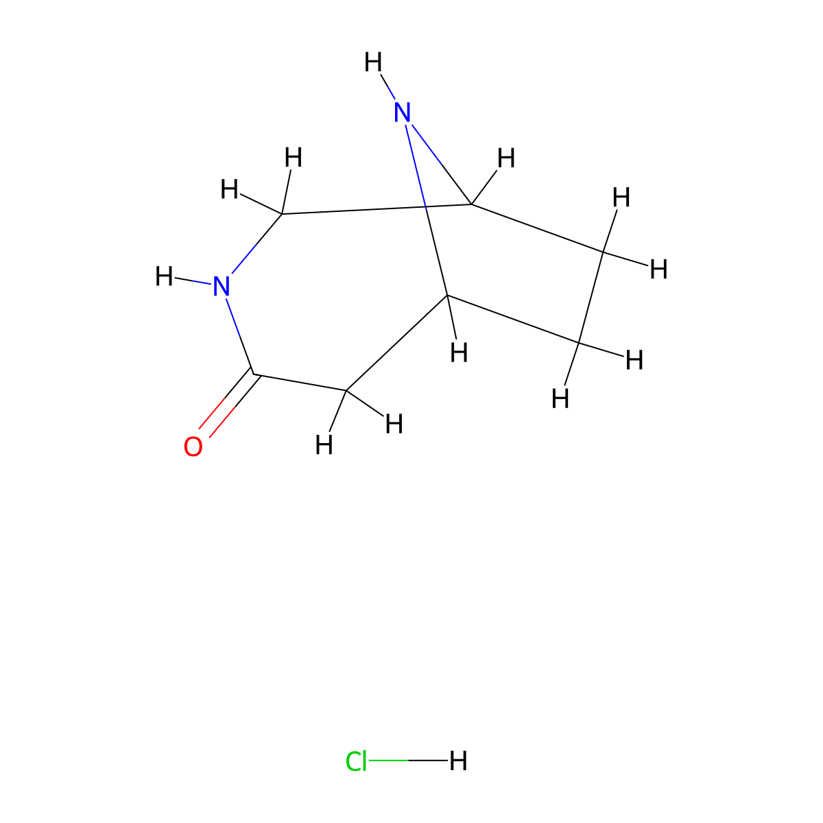 3,9-Diazabicyclo[4.2.1]nonan-4-one hydrochloride molecular structure, CAS 2044722-91-8