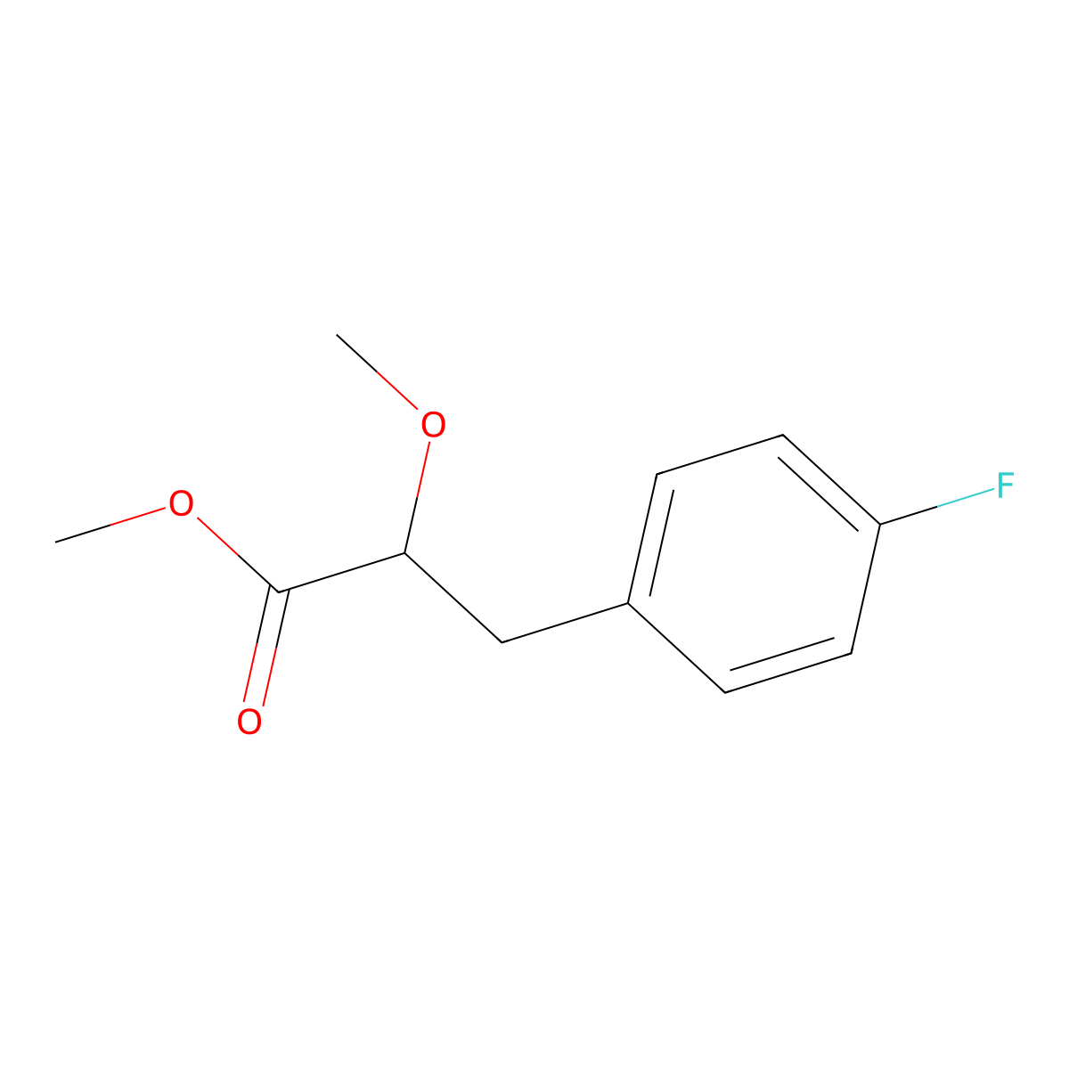 Methyl 3-(4-fluorophenyl)-2-methoxypropanoate molecular structure, CAS 2044722-98-5