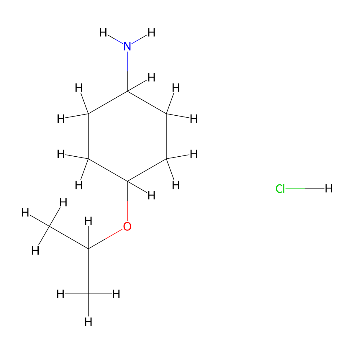 4-(Propan-2-yloxy)cyclohexan-1-amine hydrochloride molecular structure, CAS 2044723-06-8