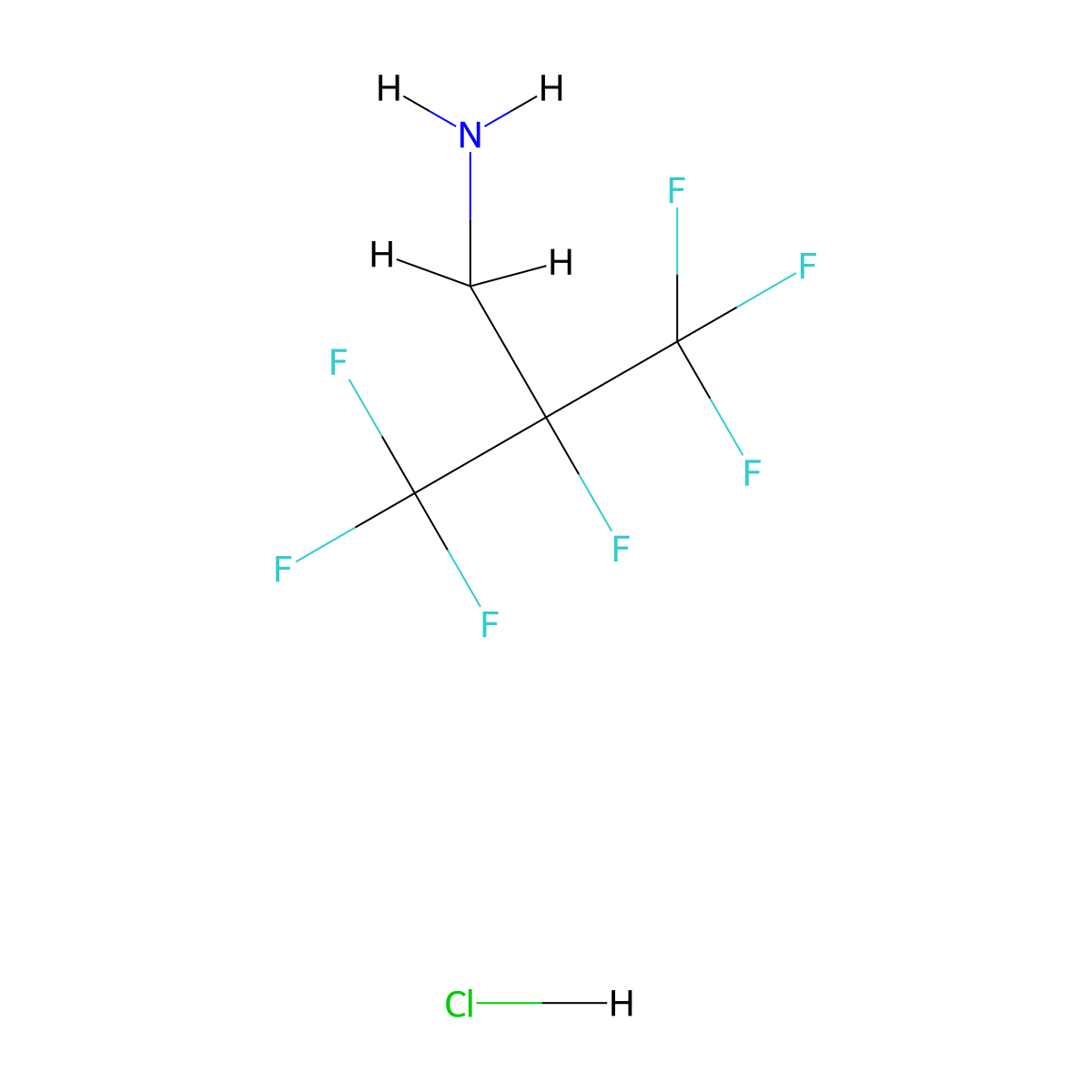 2-(Aminomethyl)-1,1,1,2,3,3,3-heptafluoropropane hydrochloride molecular structure, CAS 2044744-59-2