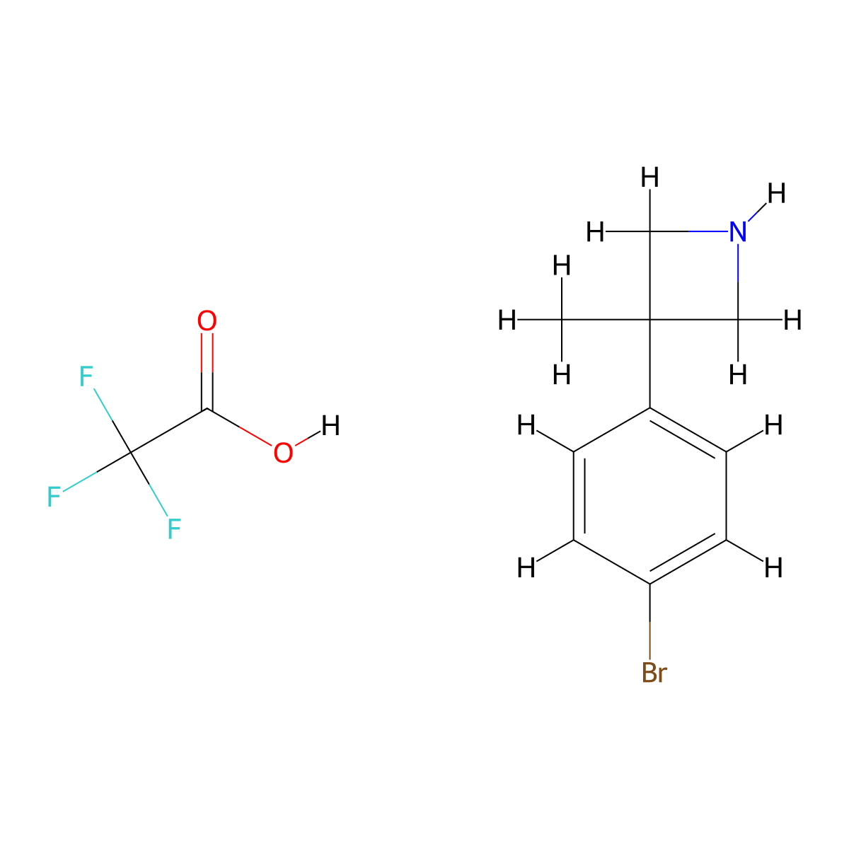 3-(4-Bromophenyl)-3-methylazetidine; trifluoroacetic acid molecular structure, CAS 2044744-62-7