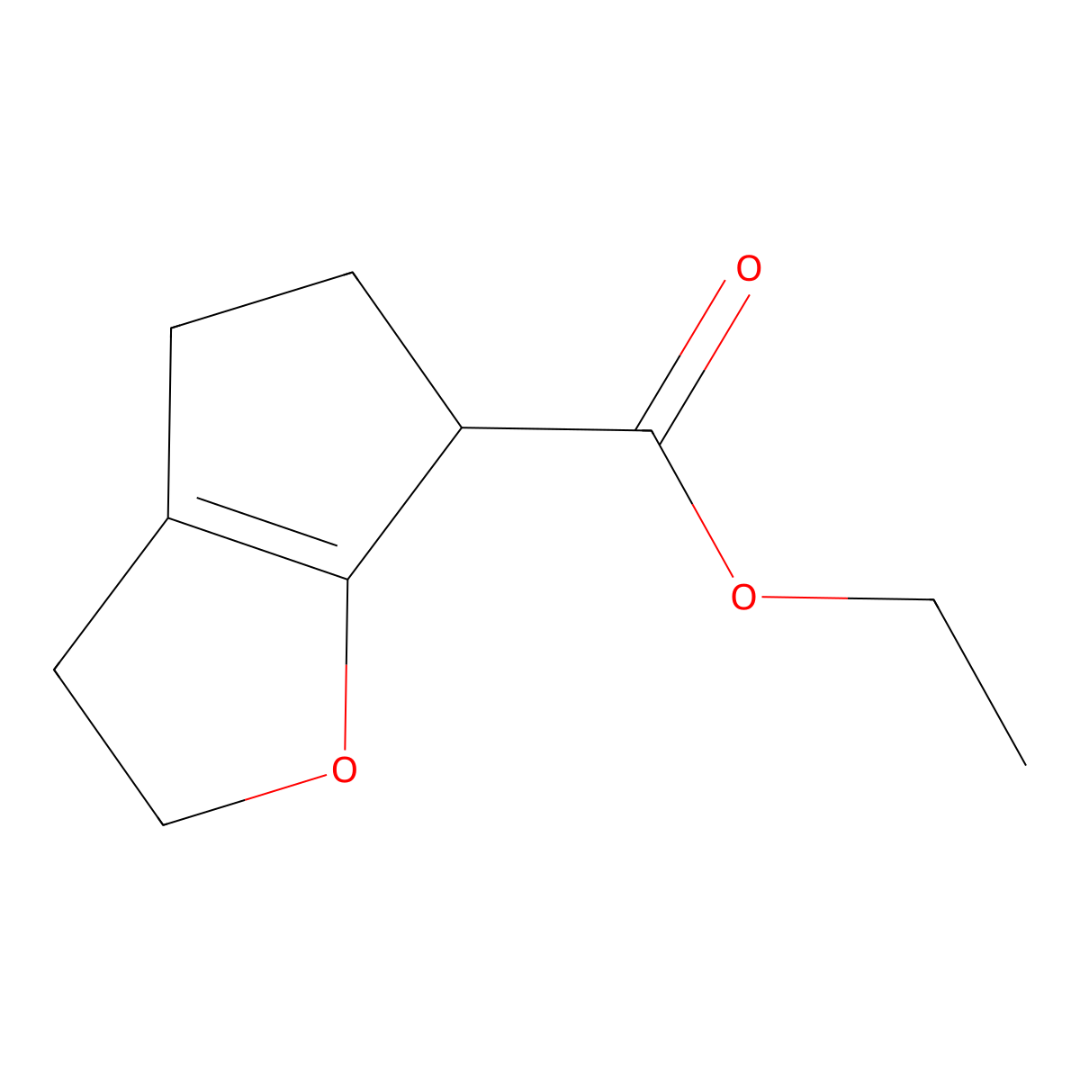 Ethyl 2H,3H,4H,5H,6H-cyclopenta[b]furan-6-carboxylate molecular structure, CAS 2044744-86-5