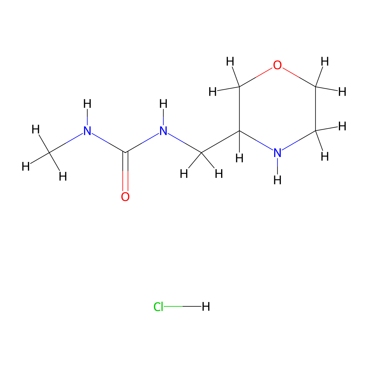 3-Methyl-1-[(morpholin-3-yl)methyl]urea hydrochloride molecular structure, CAS 2044745-45-9