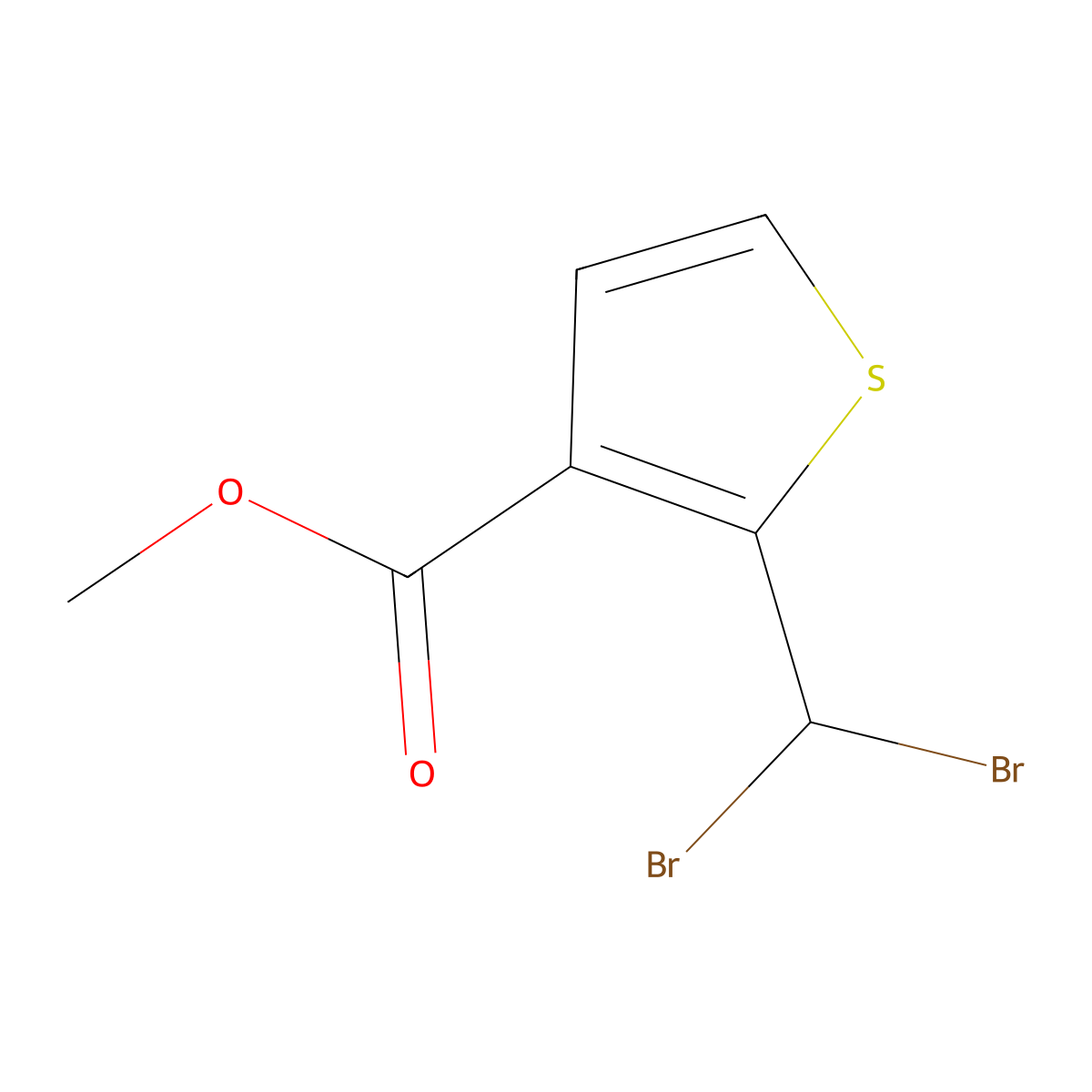 Methyl 2-(dibromomethyl)thiophene-3-carboxylate molecular structure, CAS 2044745-59-5