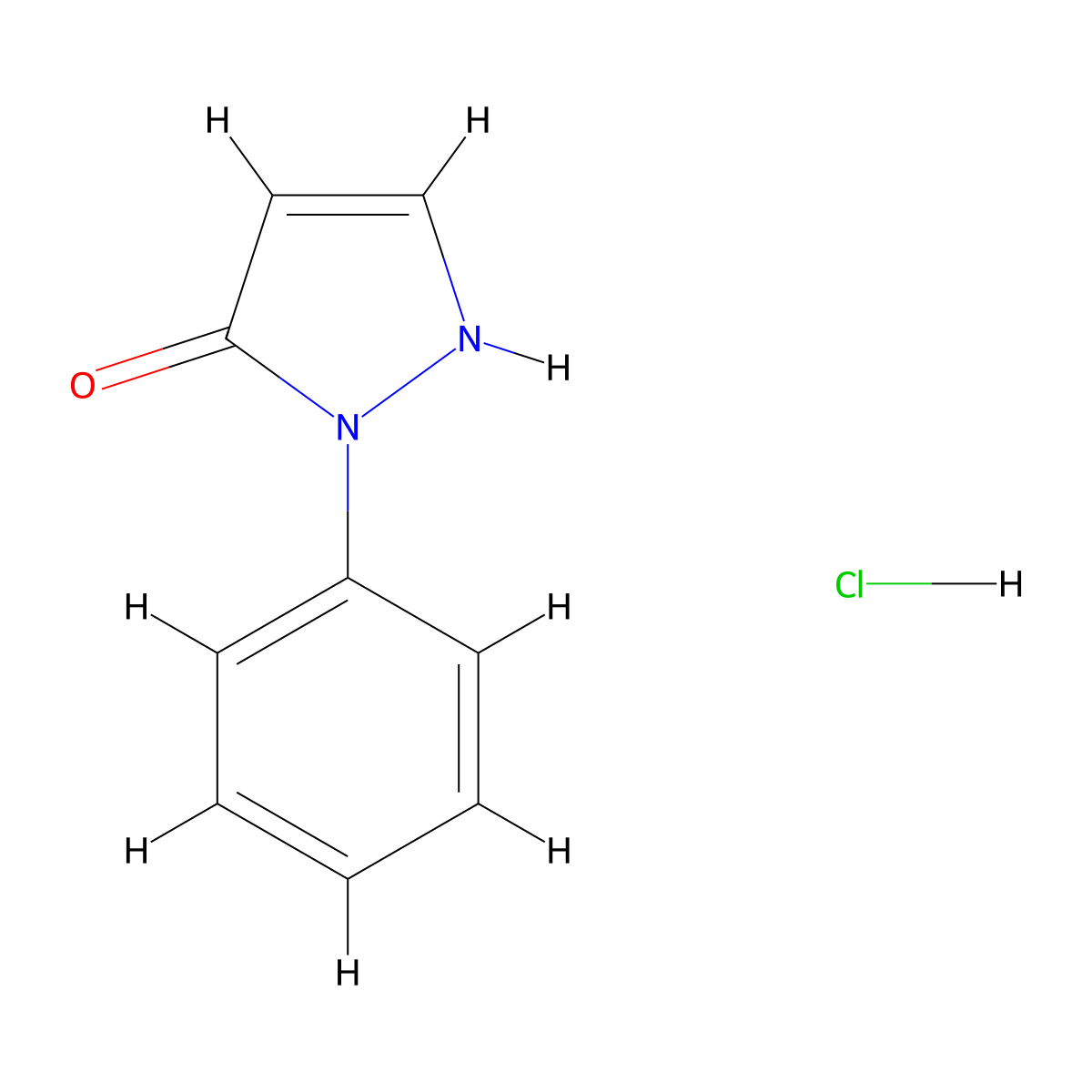 2-Phenyl-1,2-dihydro-3H-pyrazol-3-one hydrochloride molecular structure, CAS 2044772-89-4