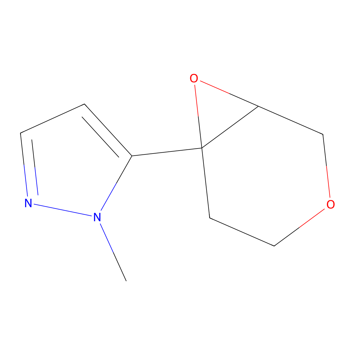 5-{3,7-dioxabicyclo[4.1.0]heptan-6-yl}-1-methyl-1H-pyrazole molecular structure, CAS 2044773-09-1
