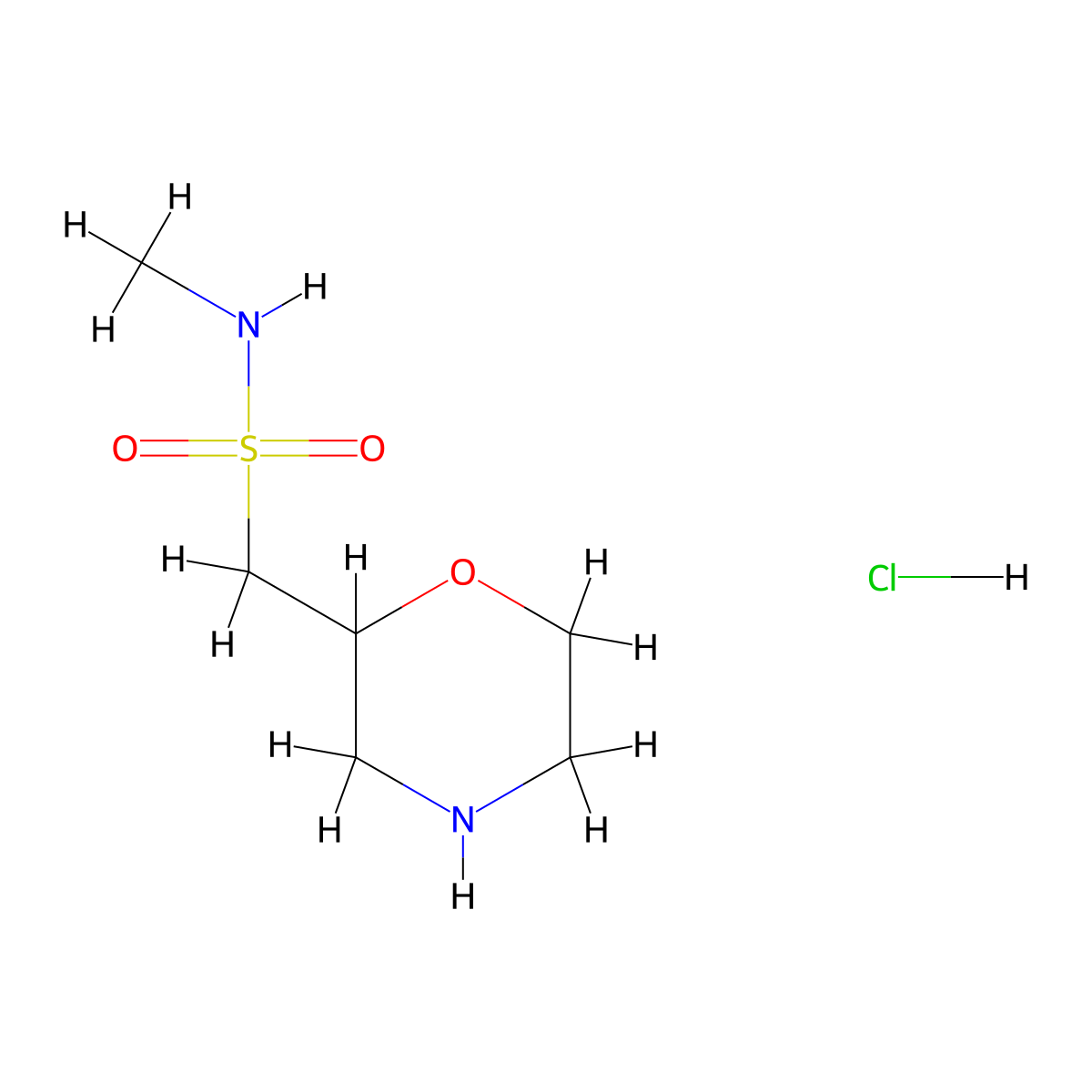 N-methyl-1-(morpholin-2-yl)methanesulfonamide hydrochloride molecular structure, CAS 2044773-33-1