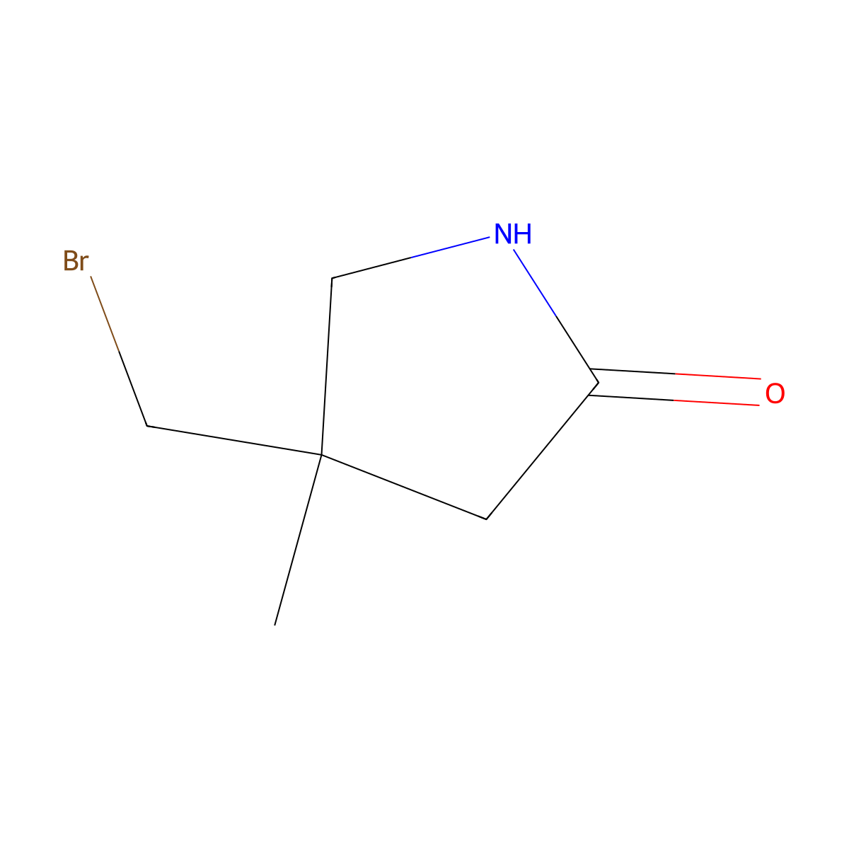 4-(Bromomethyl)-4-methylpyrrolidin-2-one molecular structure, CAS 2044773-40-0