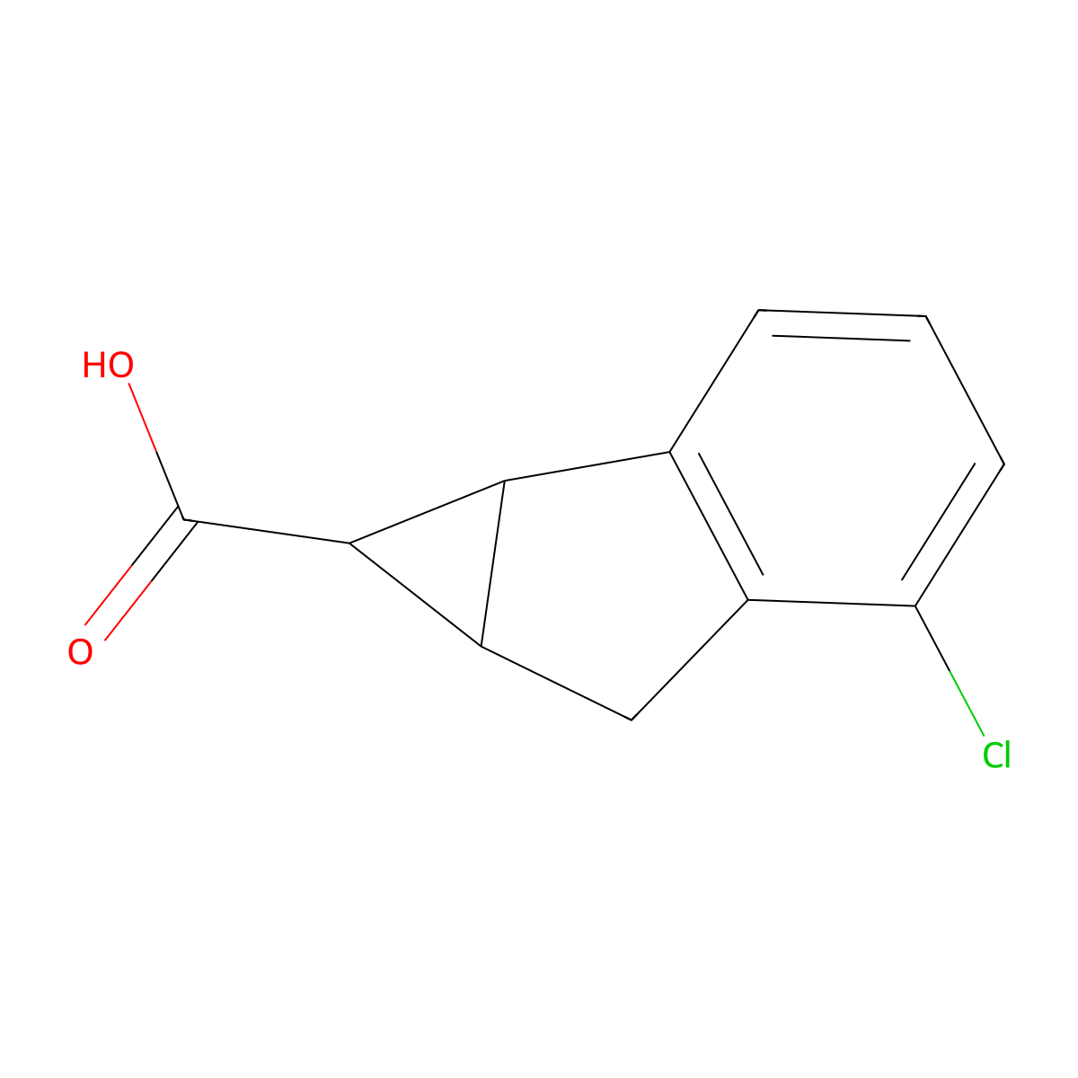 5-chloro-1H,1aH,6H,6aH-cyclopropa[a]indene-1-carboxylic acid molecular structure, CAS 2044773-47-7