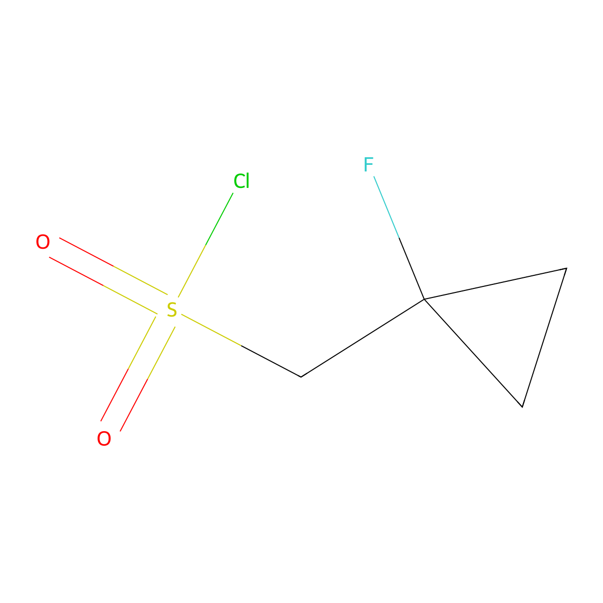(1-Fluorocyclopropyl)methanesulfonyl chloride molecular structure, CAS 2044773-59-1