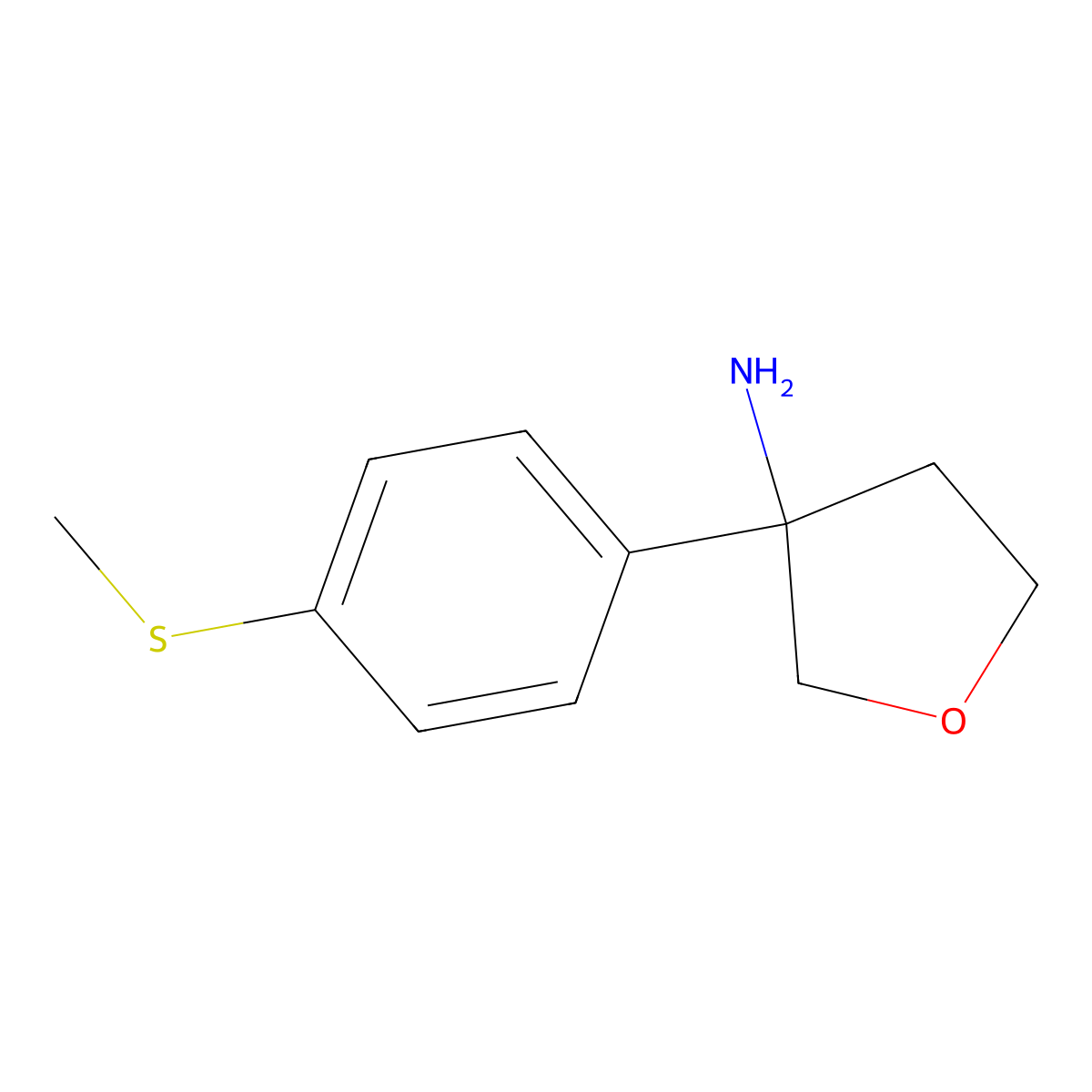 3-[4-(Methylsulfanyl)phenyl]oxolan-3-amine molecular structure, CAS 2044773-72-8
