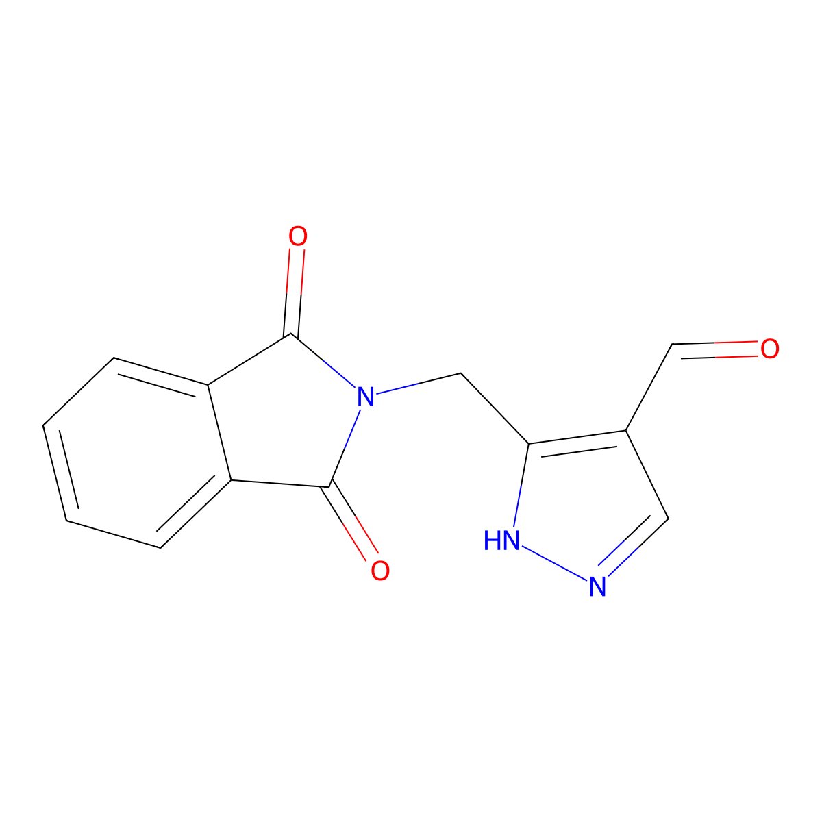 3-[(1,3-dioxo-2,3-dihydro-1H-isoindol-2-yl)methyl]-1H-pyrazole-4-carbaldehyde molecular structure, CAS 2044773-94-4