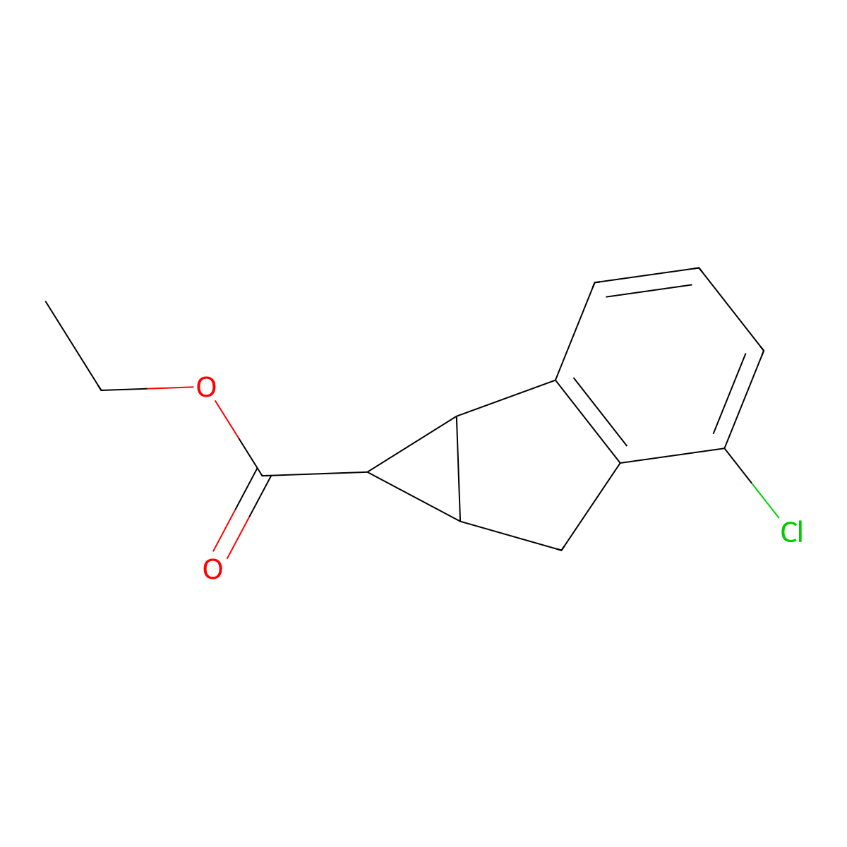 ethyl 5-chloro-1H,1aH,6H,6aH-cyclopropa[a]indene-1-carboxylate molecular structure, CAS 2044796-16-7
