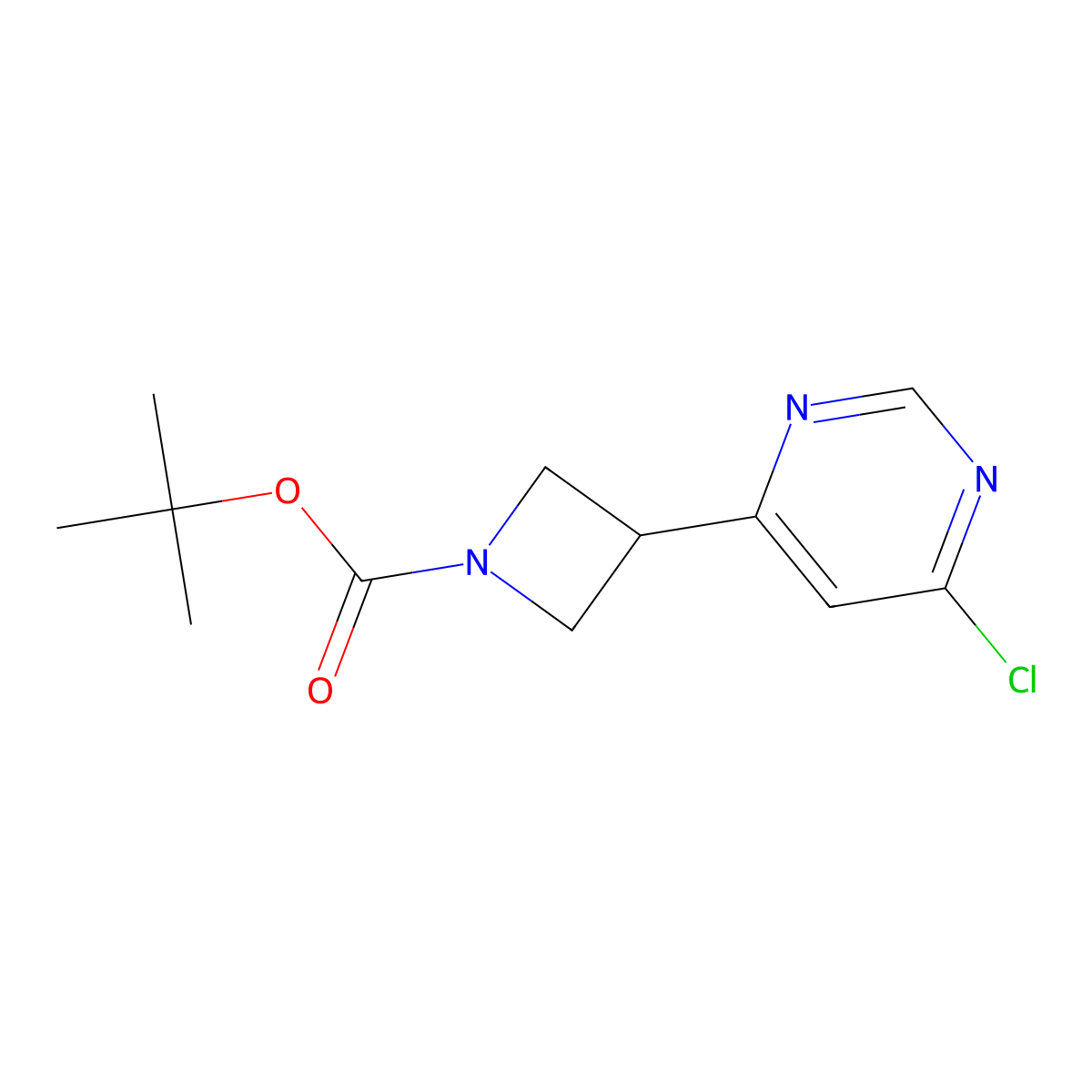 Tert-butyl 3-(6-chloropyrimidin-4-yl)azetidine-1-carboxylate molecular structure, CAS 2044796-17-8