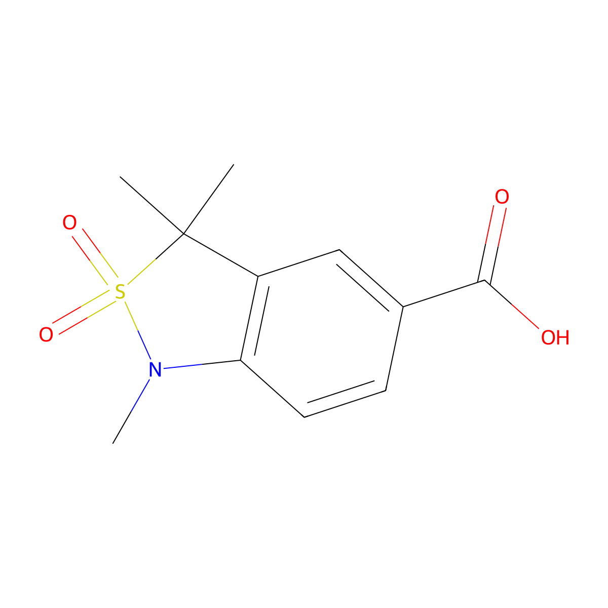 1,3,3-Trimethyl-2,2-dioxo-1,3-dihydro-2lambda6,1-benzothiazole-5-carboxylic acid molecular structure, CAS 2044796-43-0