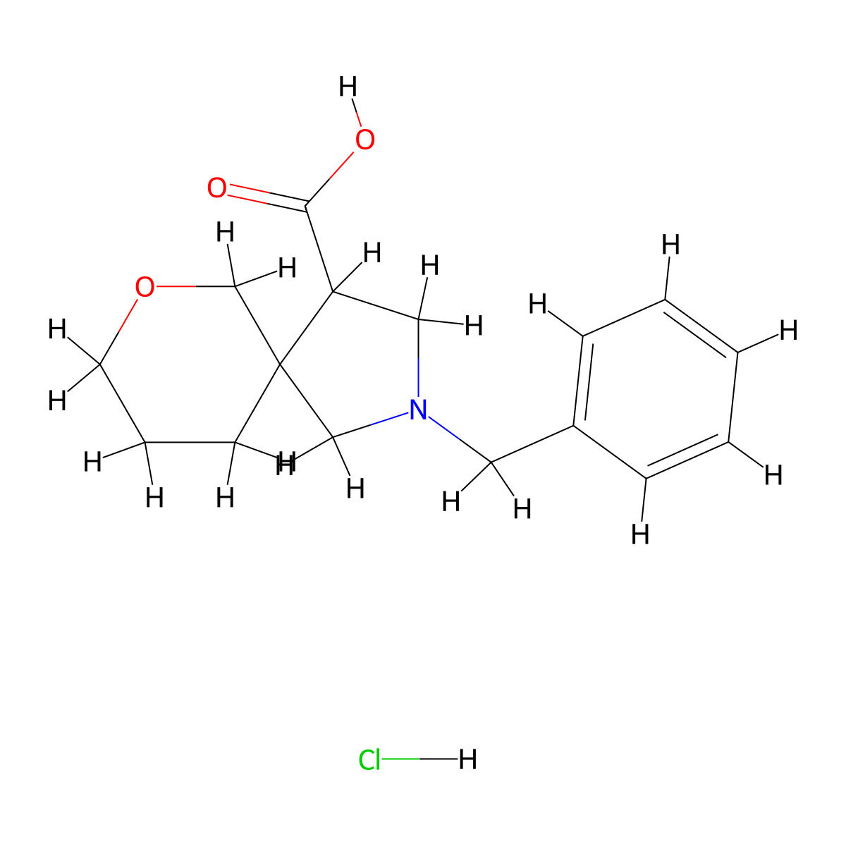 2-Benzyl-7-oxa-2-azaspiro[4.5]decane-4-carboxylic acid hydrochloride molecular structure, CAS 2044796-49-6