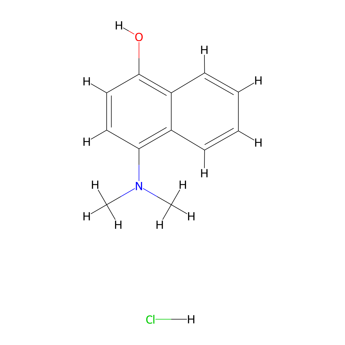 4-(Dimethylamino)naphthalen-1-ol hydrochloride molecular structure, CAS 2044796-52-1