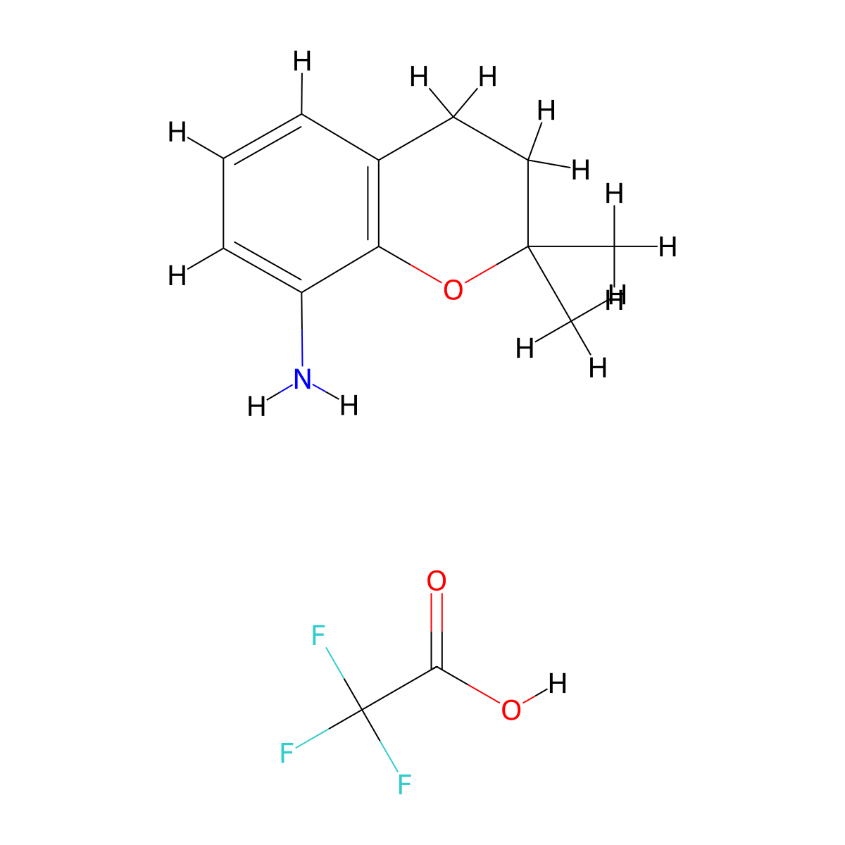 2,2-dimethyl-3,4-dihydro-2H-1-benzopyran-8-amine; trifluoroacetic acid molecular structure, CAS 2044796-70-3