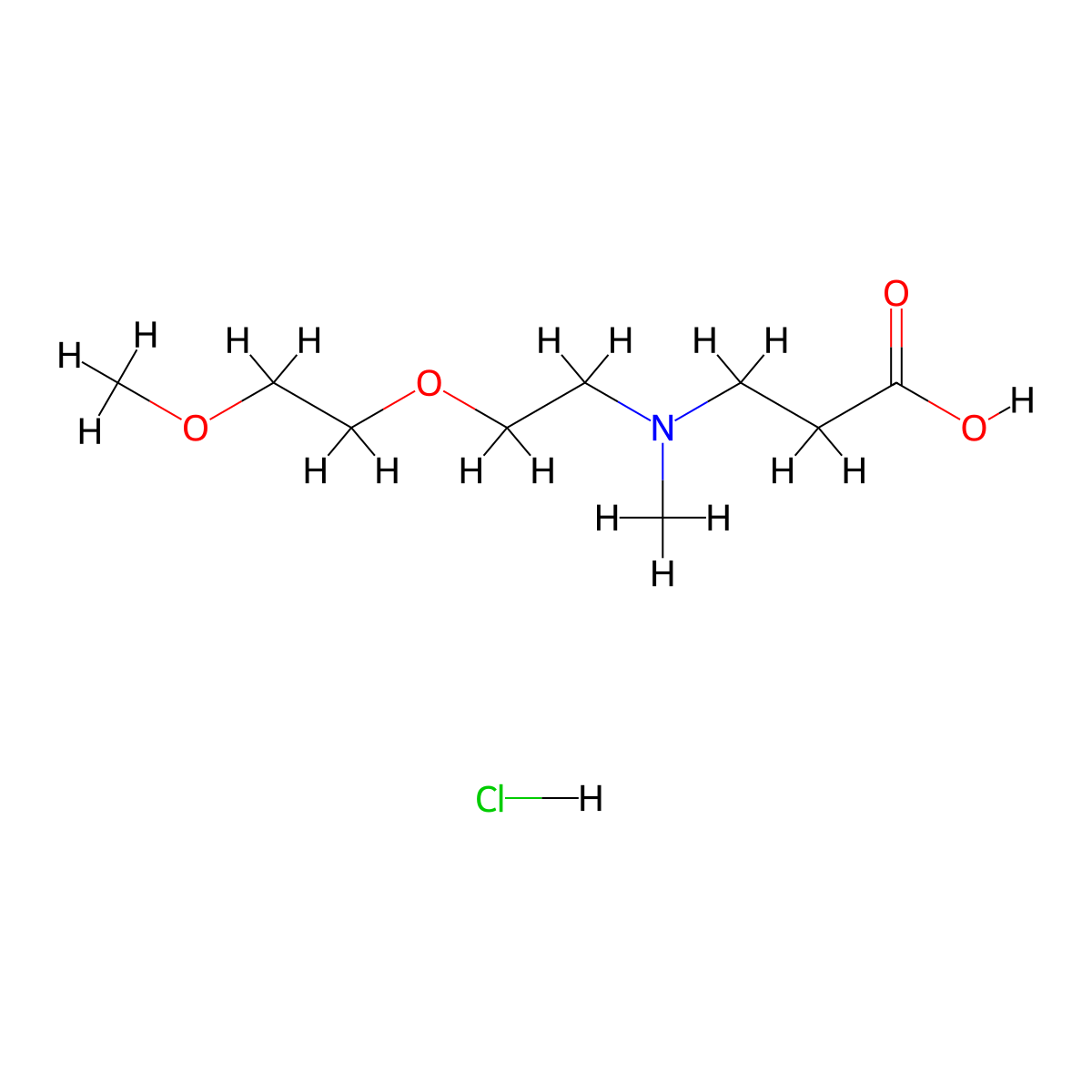 3-{[2-(2-Methoxyethoxy)ethyl](methyl)amino}propanoic acid hydrochloride molecular structure, CAS 2044796-95-2