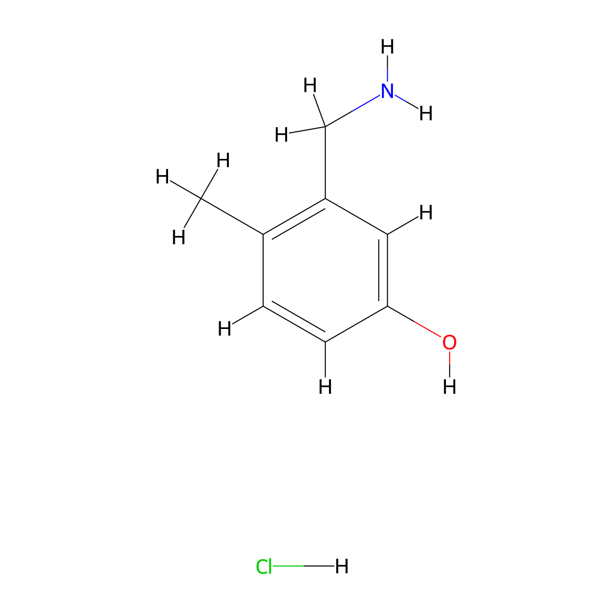 3-(Aminomethyl)-4-methylphenol hydrochloride molecular structure, CAS 2044797-01-3