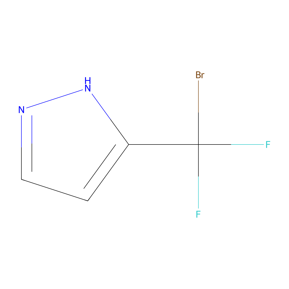 3-(bromodifluoromethyl)-1H-pyrazole molecular structure, CAS 2044797-26-2