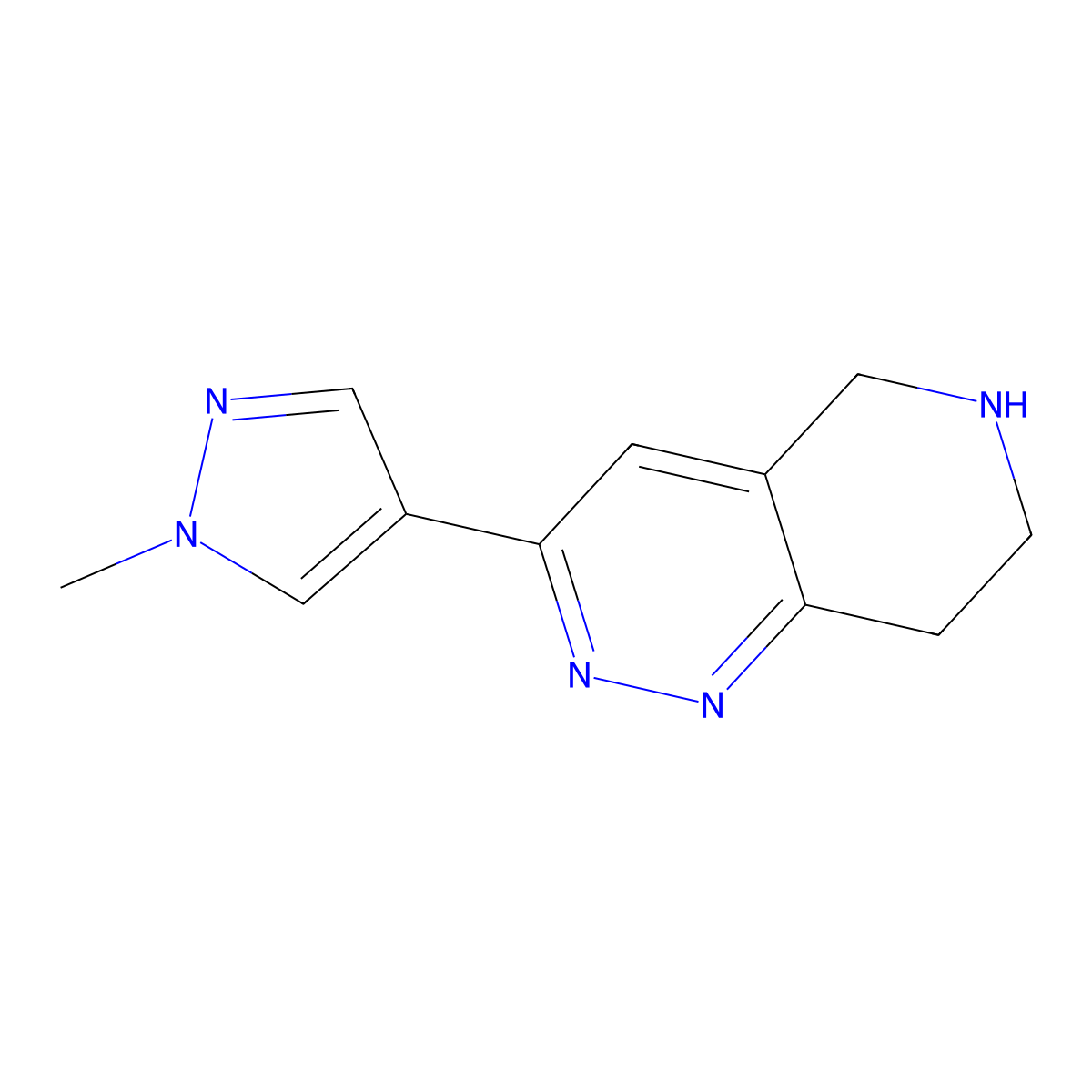 1-Methyl-4-{5H,6H,7H,8H-pyrido[4,3-c]pyridazin-3-yl}-1H-pyrazole molecular structure, CAS 2044834-56-0