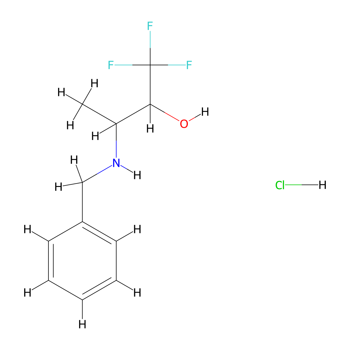 3-(Benzylamino)-1,1,1-trifluorobutan-2-ol hydrochloride molecular structure, CAS 2044834-85-5