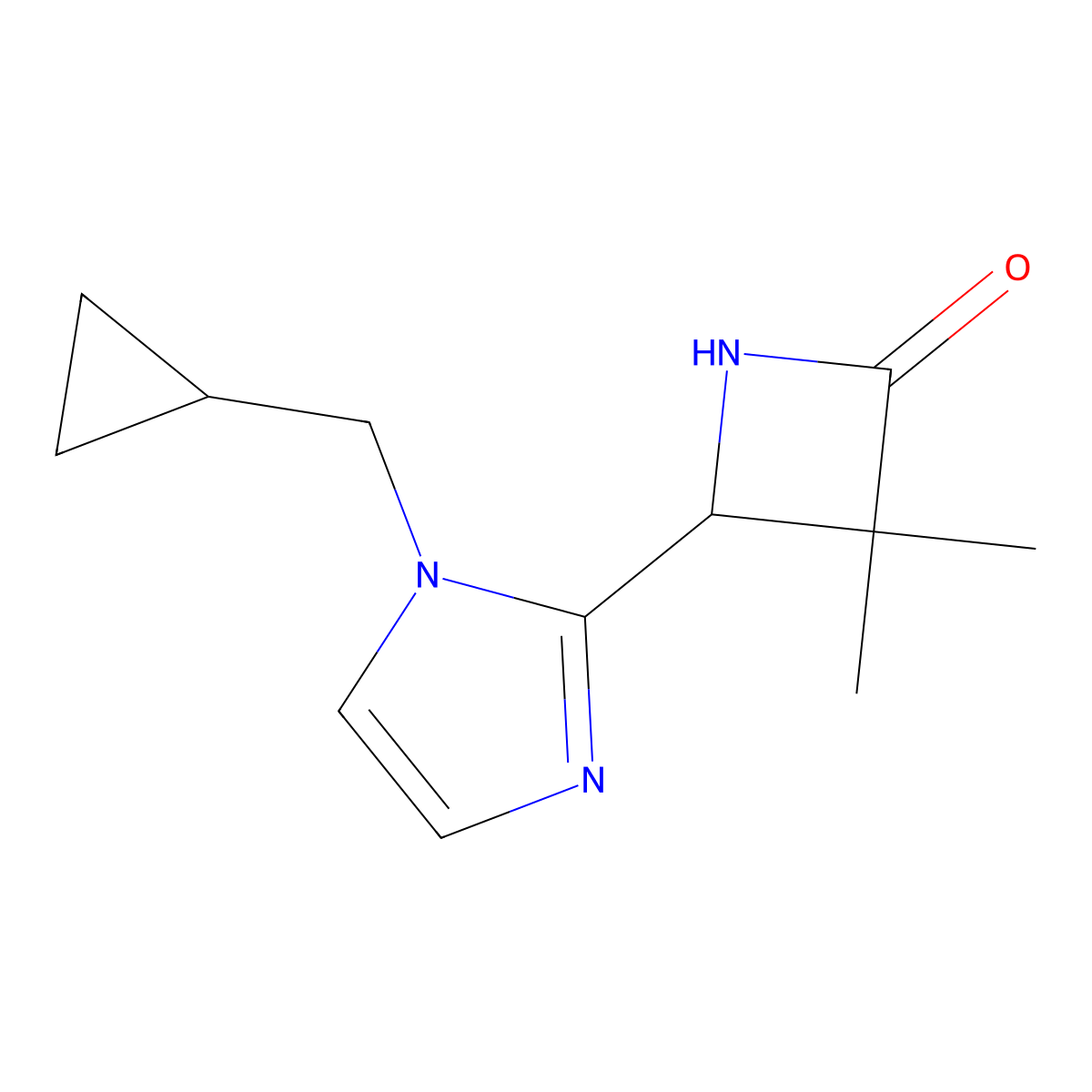 4-[1-(cyclopropylmethyl)-1H-imidazol-2-yl]-3,3-dimethylazetidin-2-one molecular structure, CAS 2044835-10-9
