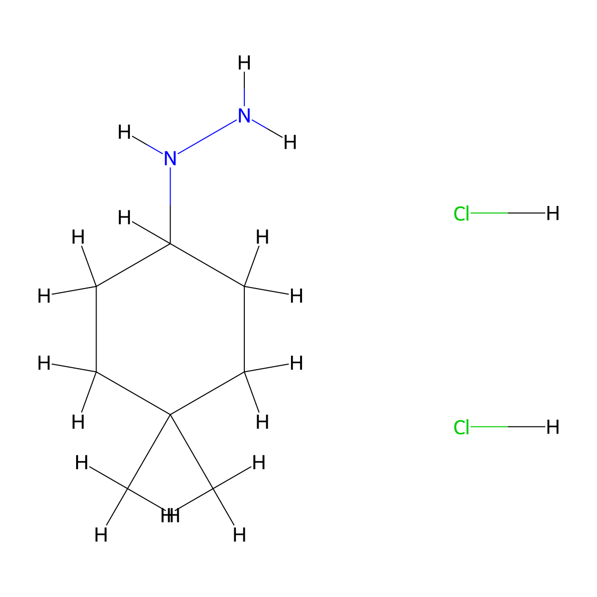 (4,4-Dimethylcyclohexyl)hydrazine dihydrochloride molecular structure, CAS 2044835-21-2