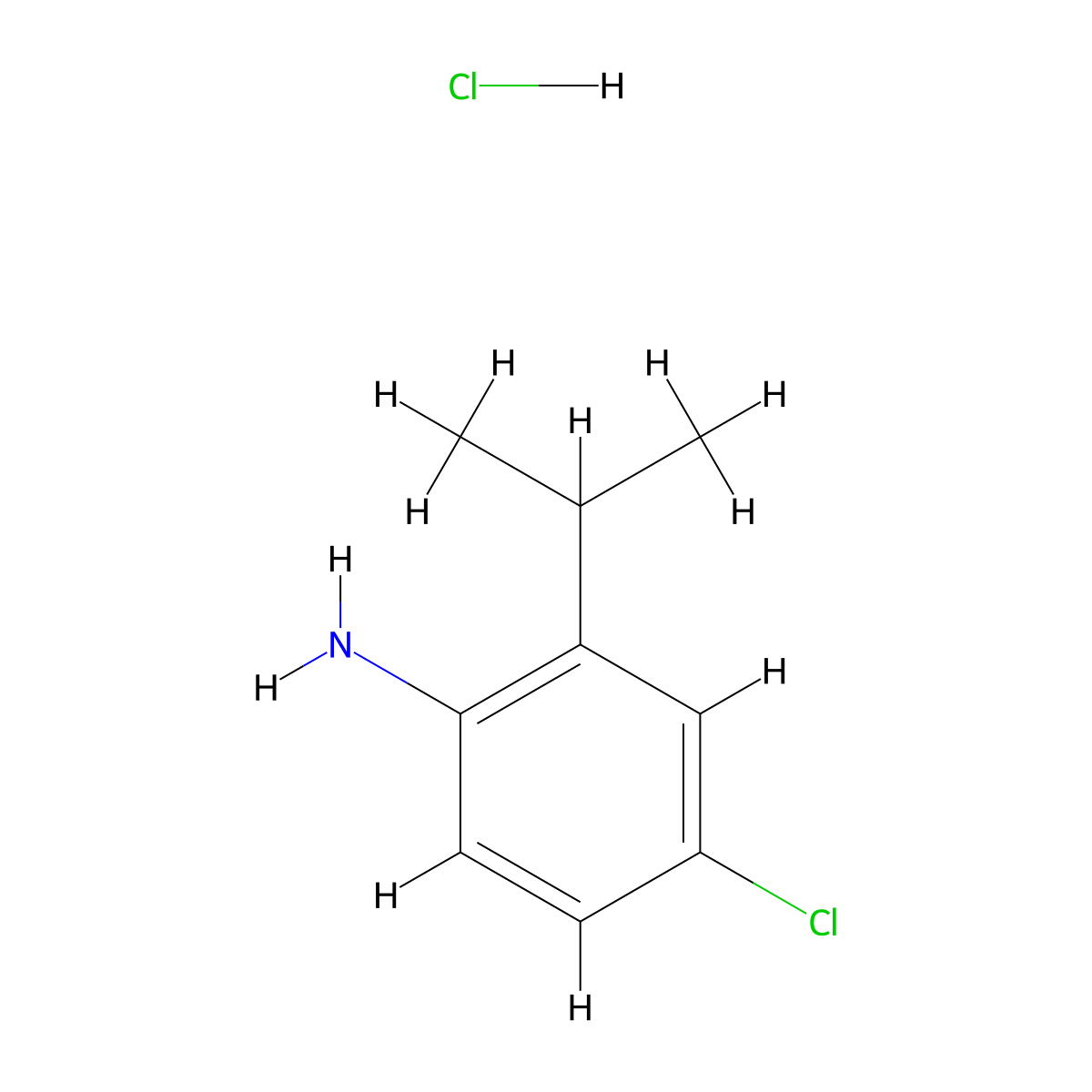 4-Chloro-2-(propan-2-yl)aniline hydrochloride molecular structure, CAS 2044835-25-6