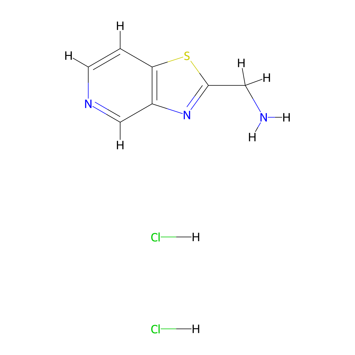 {[1,3]Thiazolo[4,5-c]pyridin-2-yl}methanamine dihydrochloride molecular structure, CAS 2044835-56-3