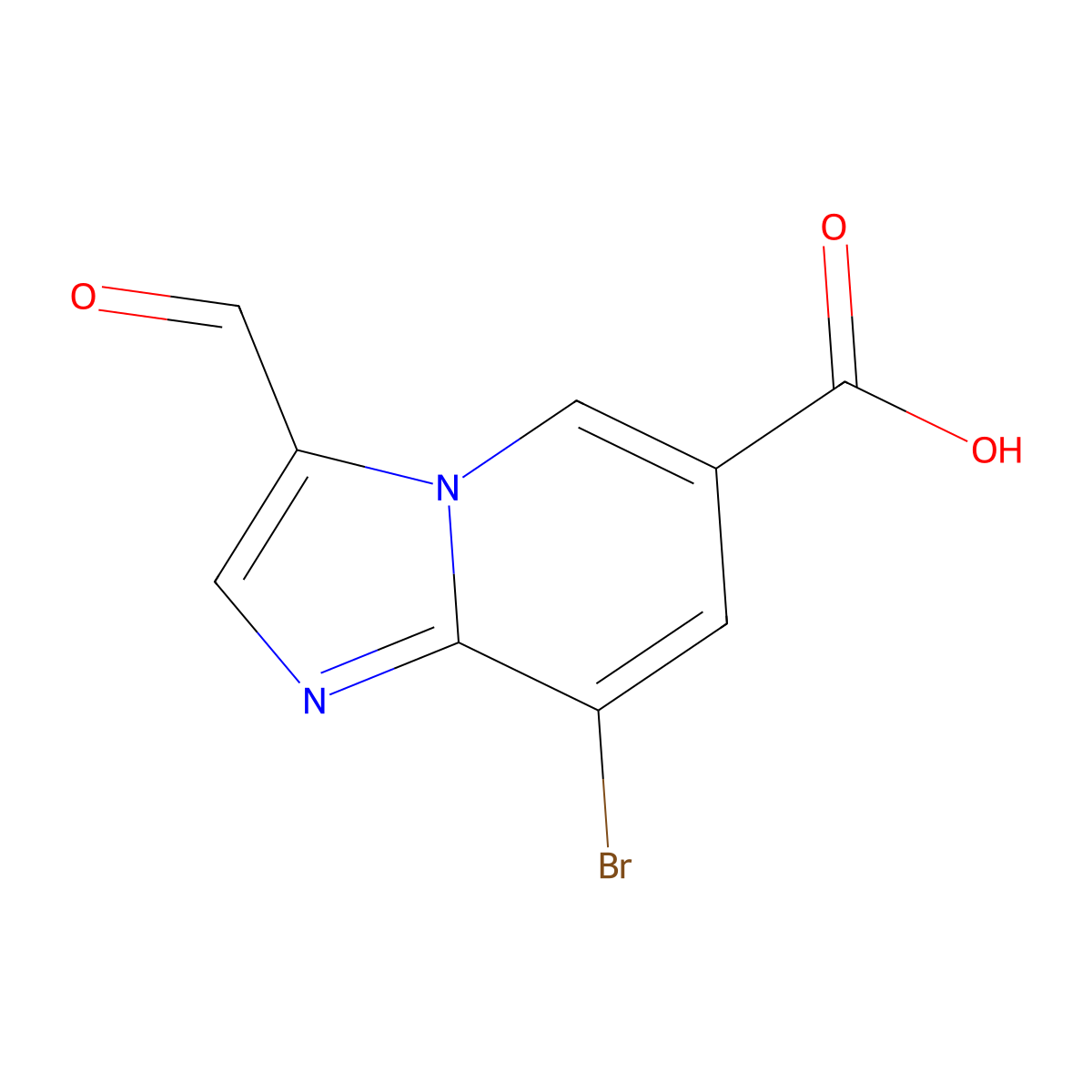 8-Bromo-3-formylimidazo[1,2-a]pyridine-6-carboxylic acid molecular structure, CAS 2044836-80-6