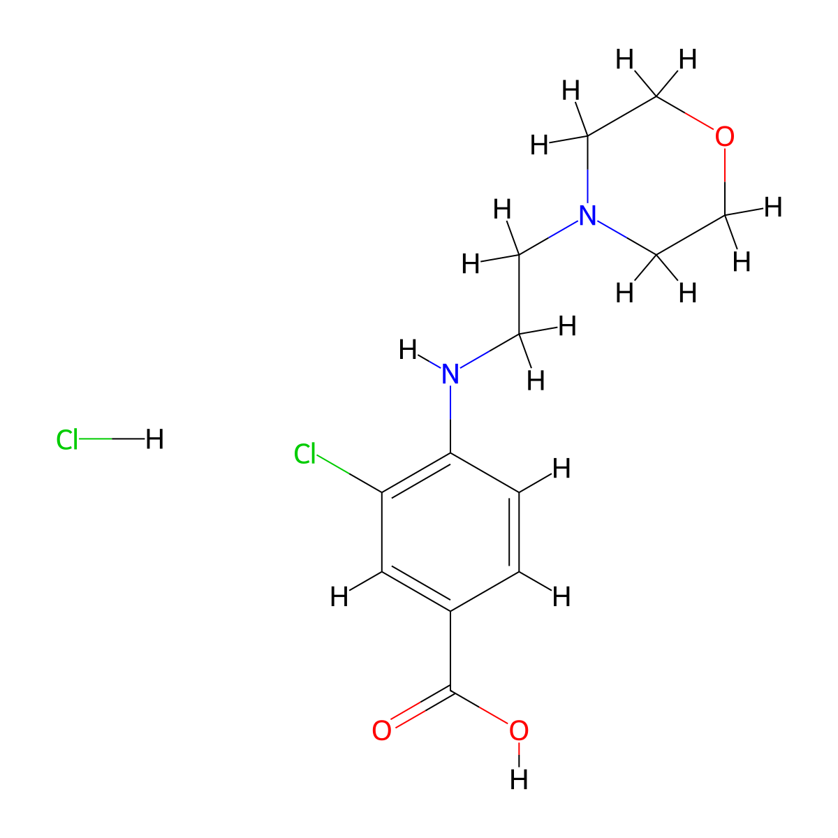 3-Chloro-4-{[2-(morpholin-4-yl)ethyl]amino}benzoic acid hydrochloride molecular structure, CAS 2044836-83-9