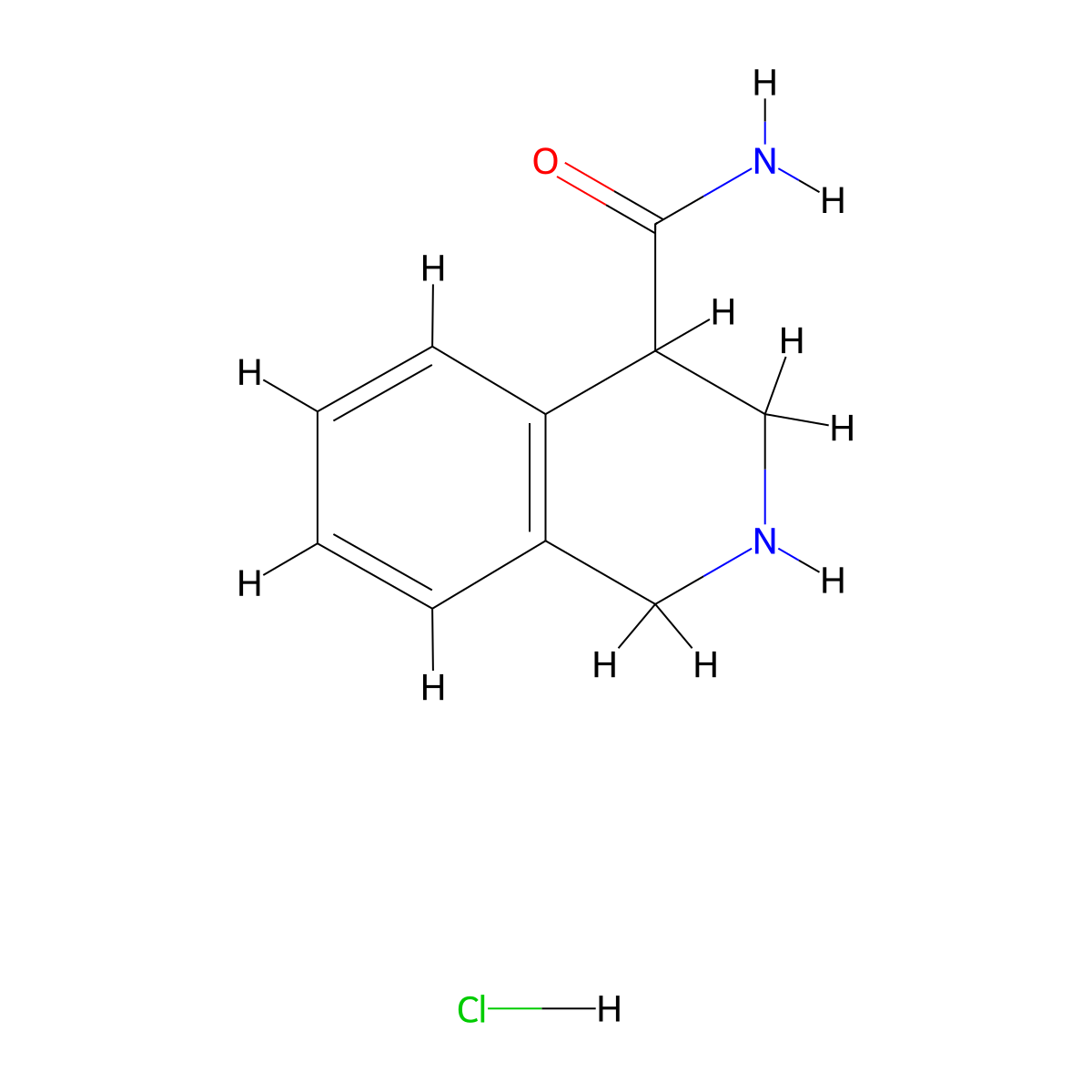 1,2,3,4-Tetrahydroisoquinoline-4-carboxamide hydrochloride molecular structure, CAS 2044837-92-3