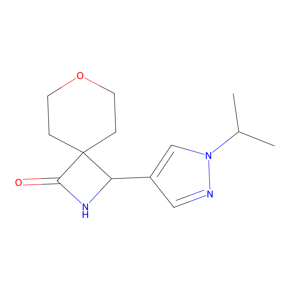 3-[1-(propan-2-yl)-1H-pyrazol-4-yl]-7-oxa-2-azaspiro[3.5]nonan-1-one molecular structure, CAS 2044838-01-7