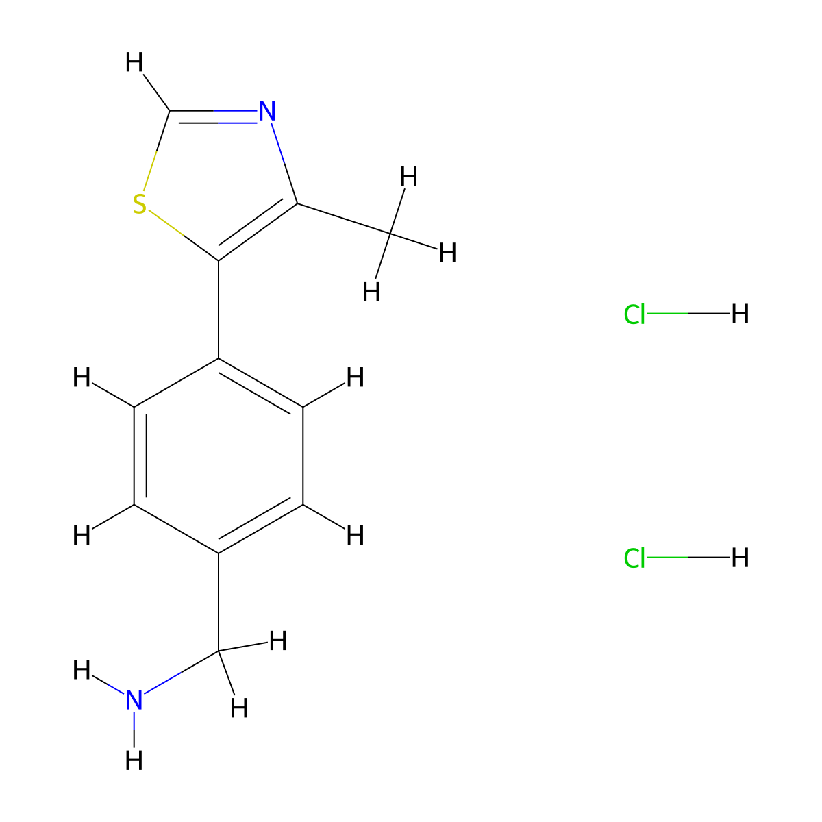 [4-(4-Methyl-1,3-thiazol-5-yl)phenyl]methanamine dihydrochloride molecular structure, CAS 2044838-29-9