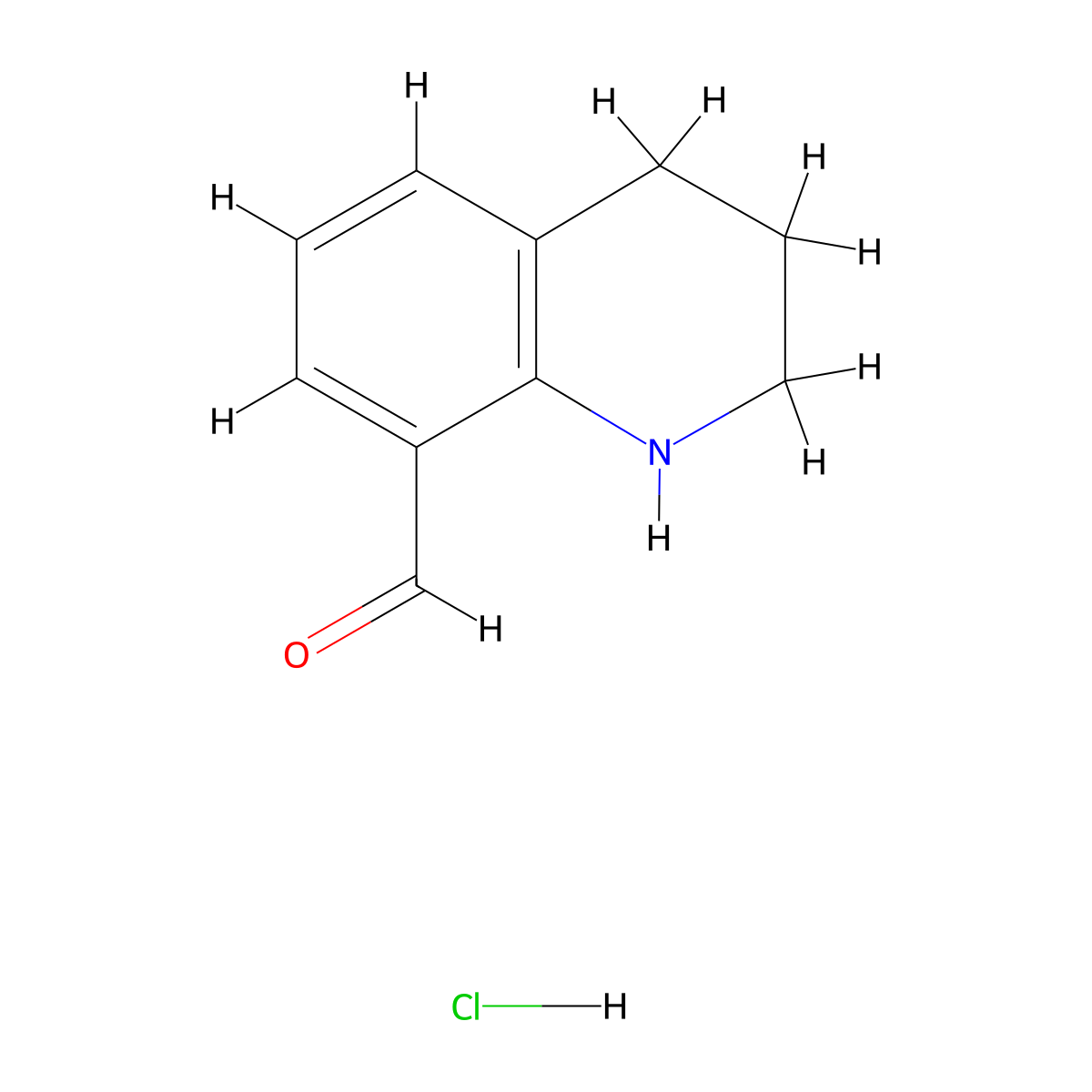 1,2,3,4-Tetrahydroquinoline-8-carbaldehyde hydrochloride molecular structure, CAS 2044838-31-3