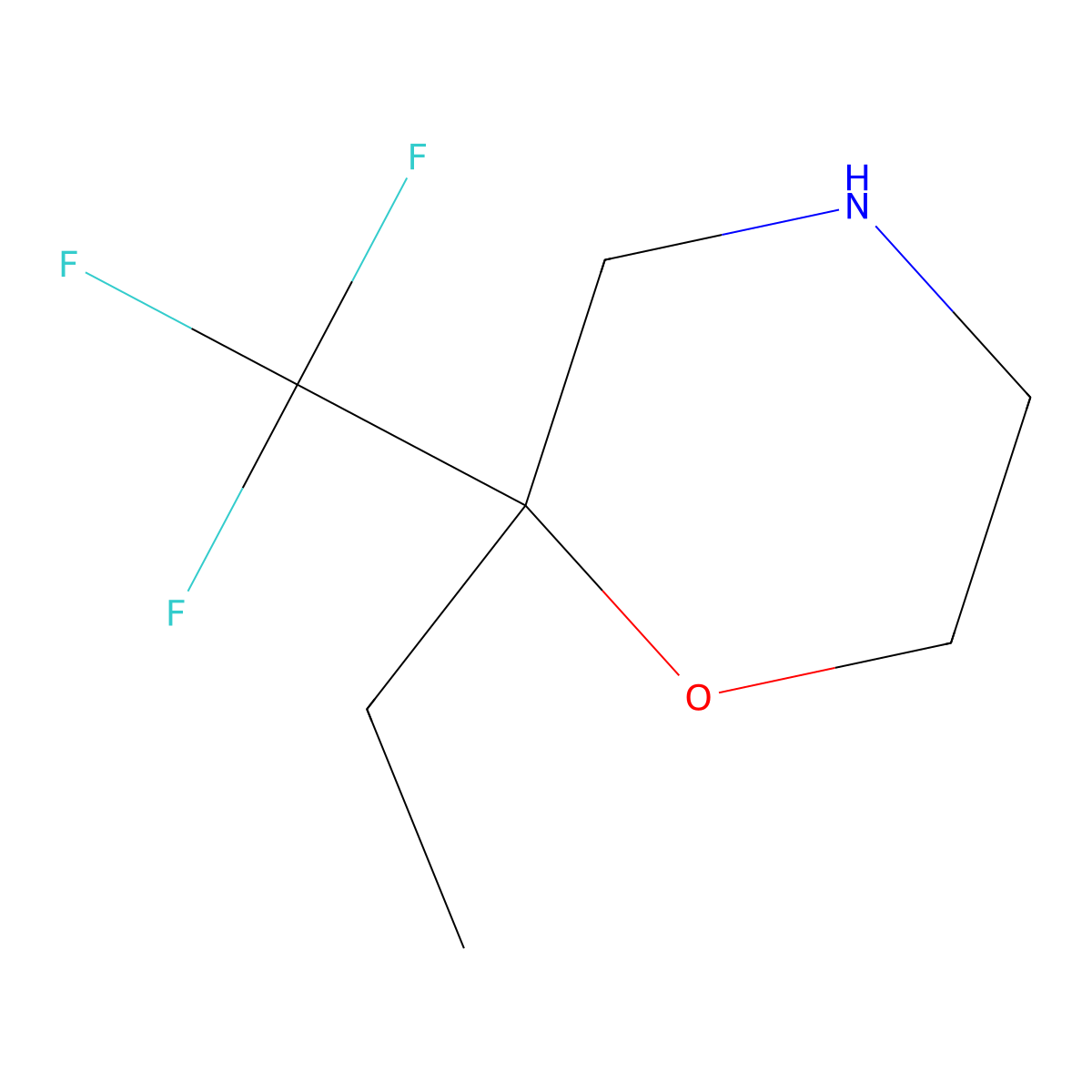 2-Ethyl-2-(trifluoromethyl)morpholine molecular structure, CAS 2044870-92-8