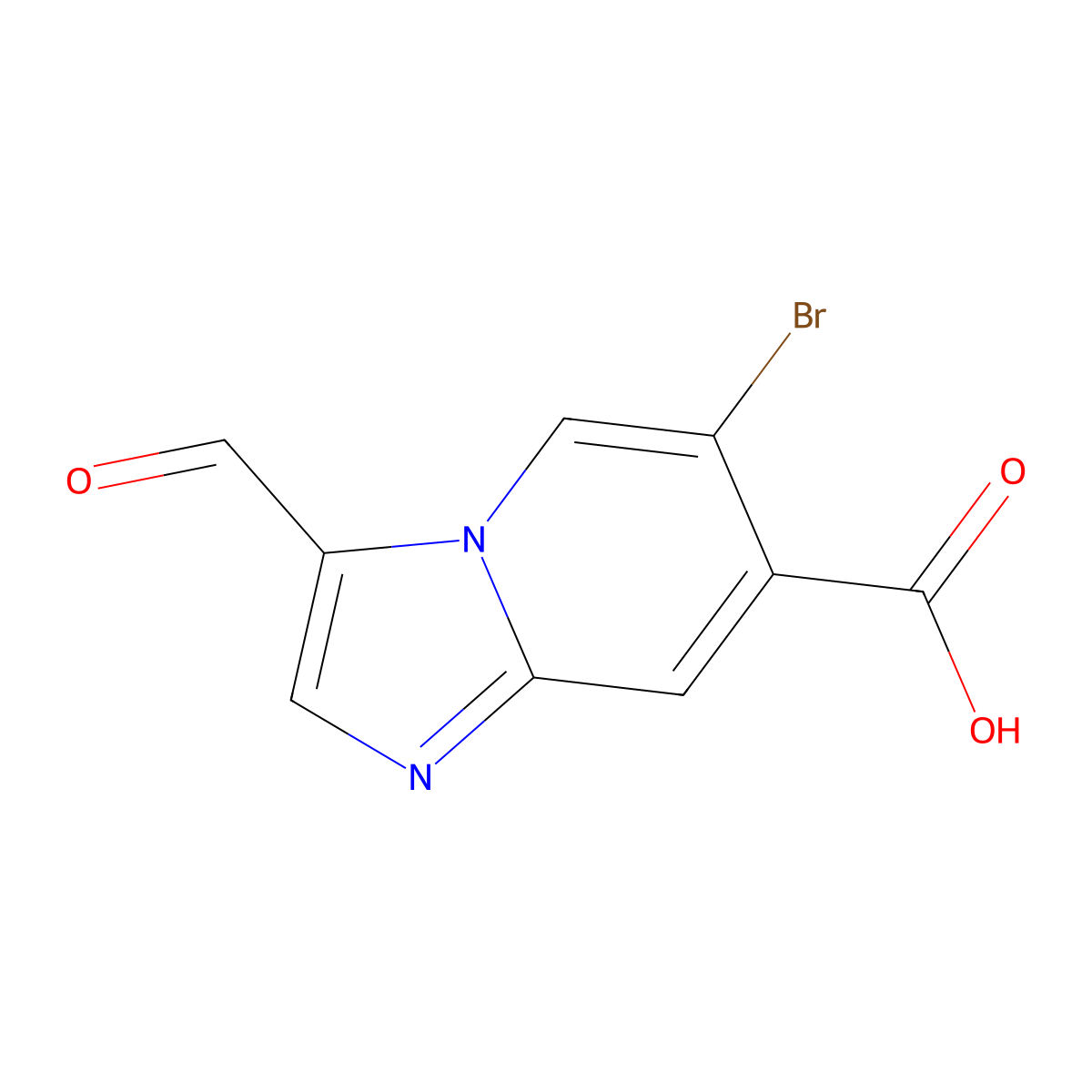 6-Bromo-3-formylimidazo[1,2-a]pyridine-7-carboxylic acid molecular structure, CAS 2044871-61-4