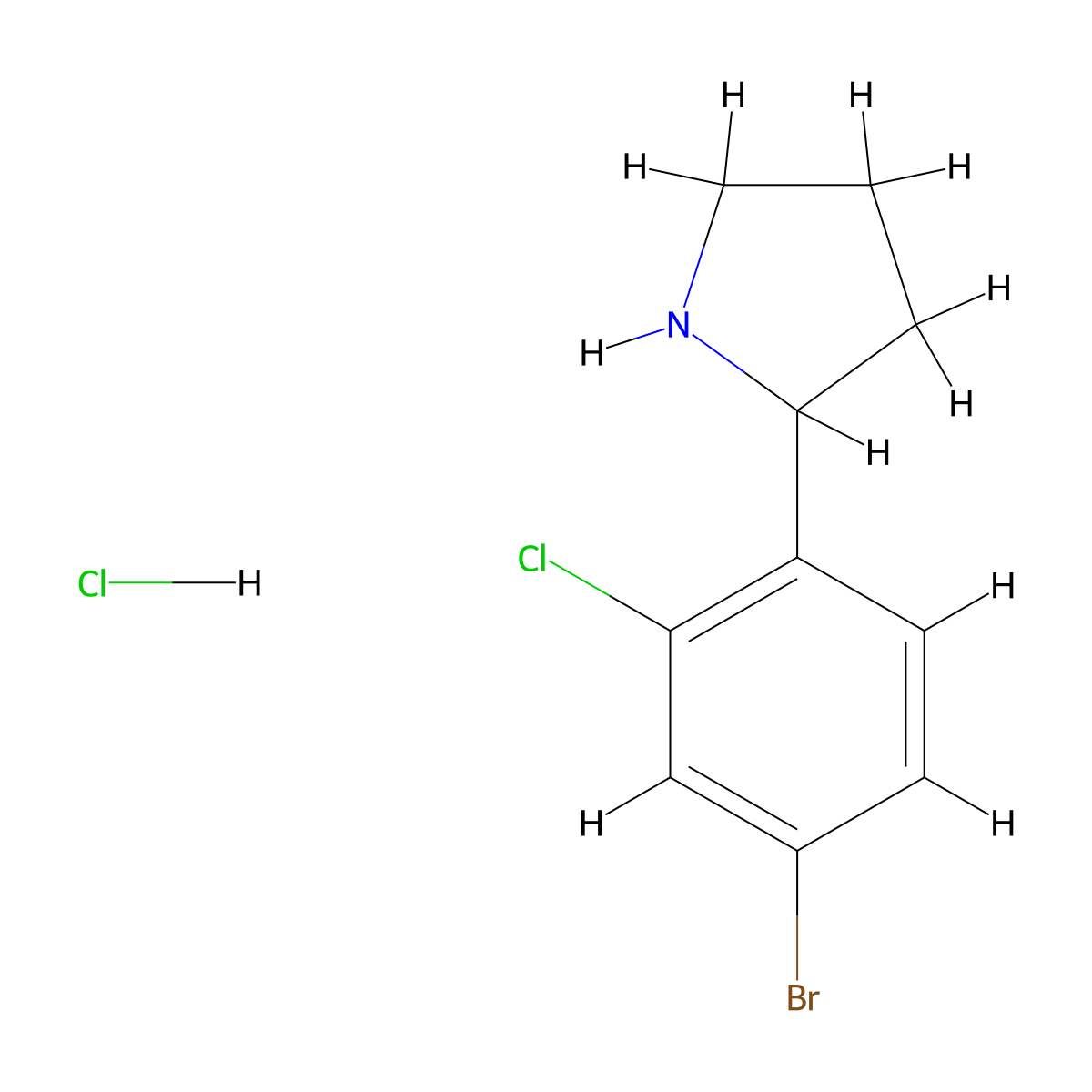 2-(4-Bromo-2-chlorophenyl)pyrrolidine hydrochloride molecular structure, CAS 2044871-67-0