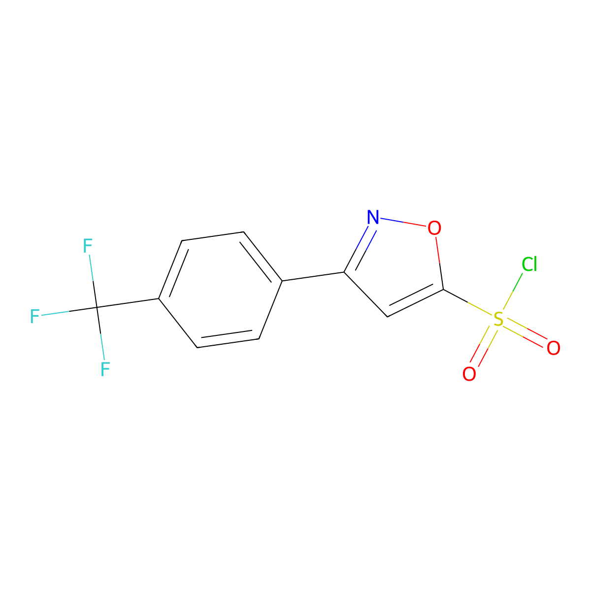 3-[4-(Trifluoromethyl)phenyl]-1,2-oxazole-5-sulfonyl chloride molecular structure, CAS 2044871-72-7