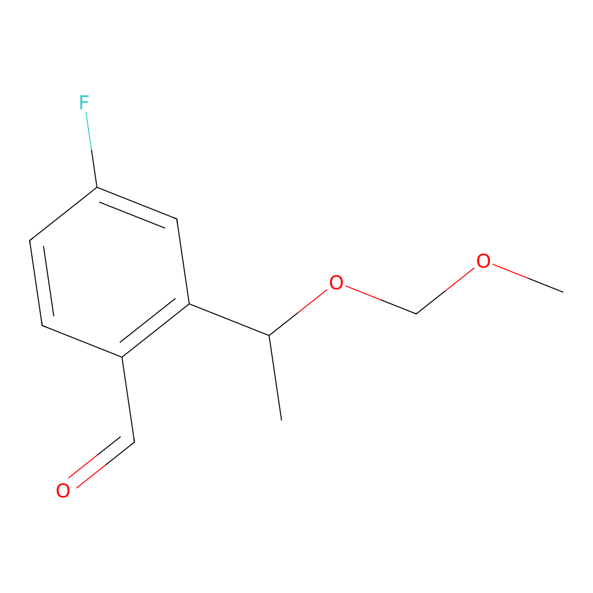 4-Fluoro-2-[1-(methoxymethoxy)ethyl]benzaldehyde molecular structure, CAS 2044871-85-2