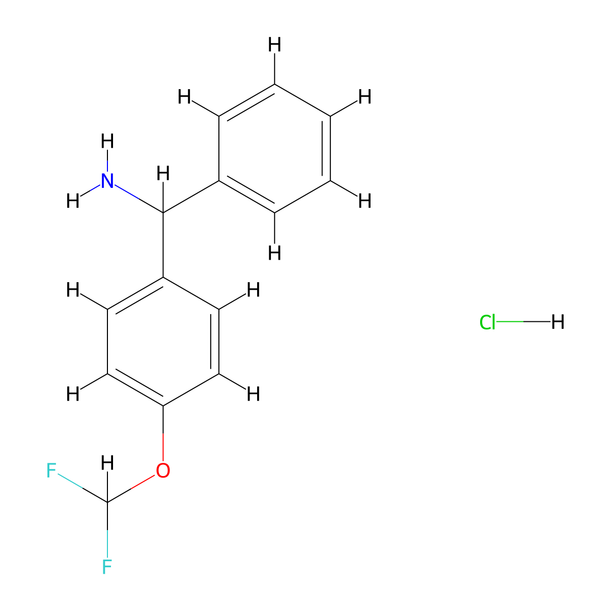 [4-(Difluoromethoxy)phenyl](phenyl)methanamine hydrochloride molecular structure, CAS 2044872-13-9