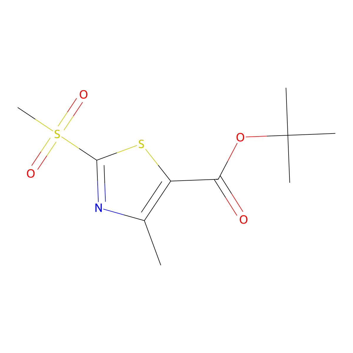 Tert-butyl 2-methanesulfonyl-4-methyl-1,3-thiazole-5-carboxylate molecular structure, CAS 2044872-56-0