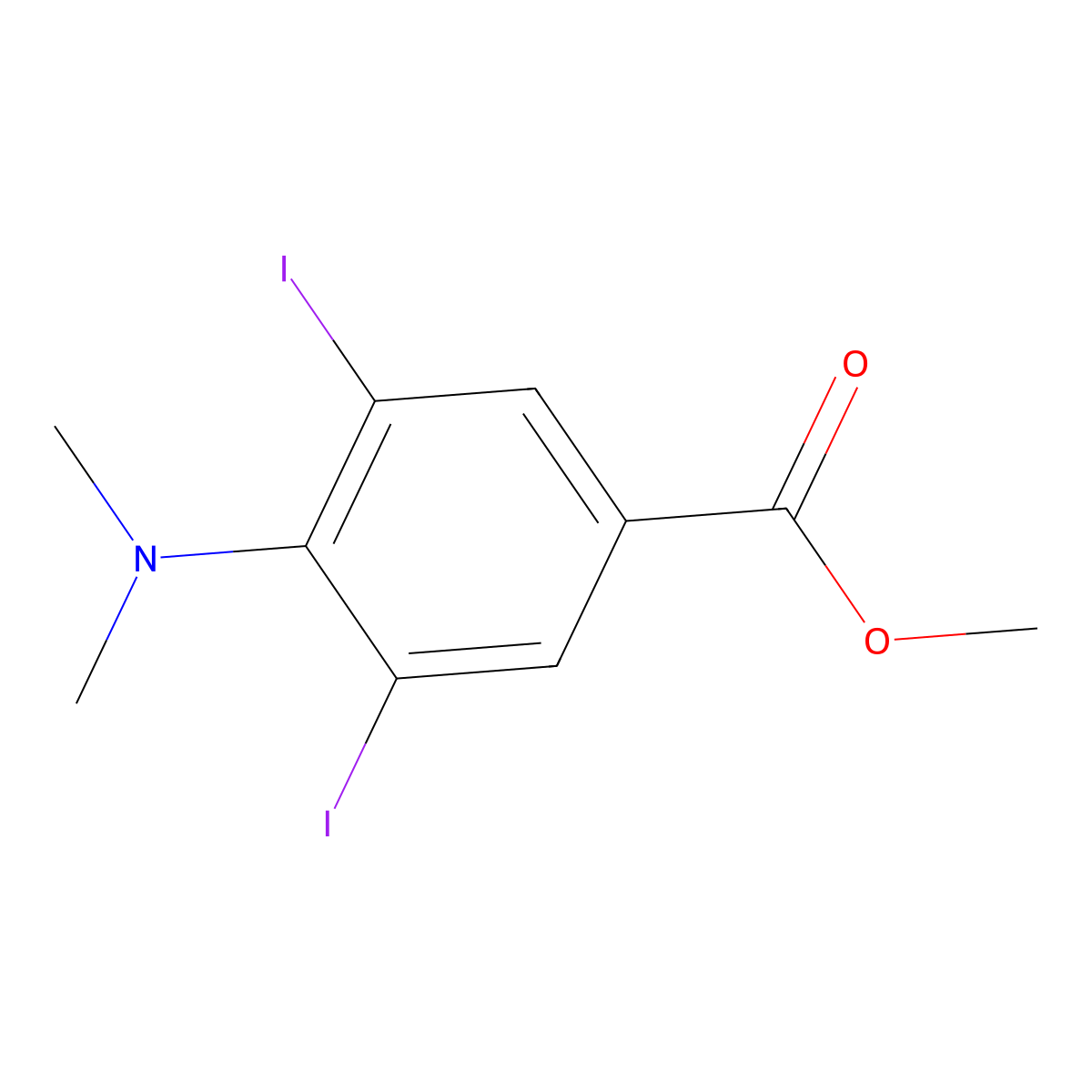 Methyl 4-(dimethylamino)-3,5-diiodobenzoate molecular structure, CAS 2044872-66-2