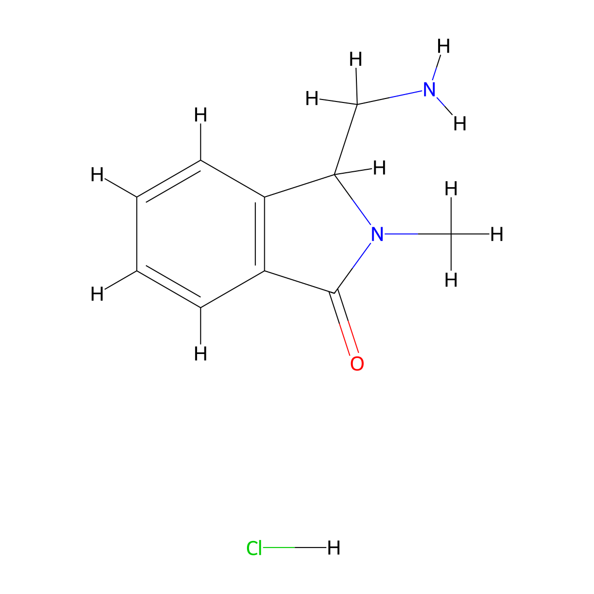 3-(aminomethyl)-2-methyl-2,3-dihydro-1H-isoindol-1-one hydrochloride molecular structure, CAS 2044872-82-2
