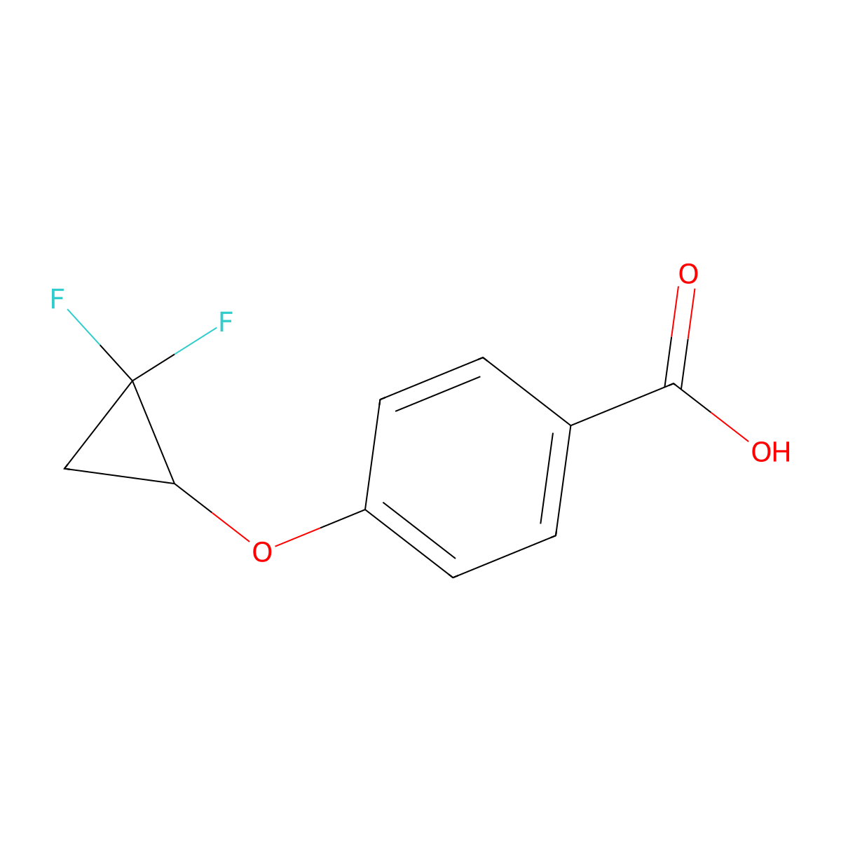 4-(2,2-Difluorocyclopropoxy)benzoic acid molecular structure, CAS 2044901-34-8