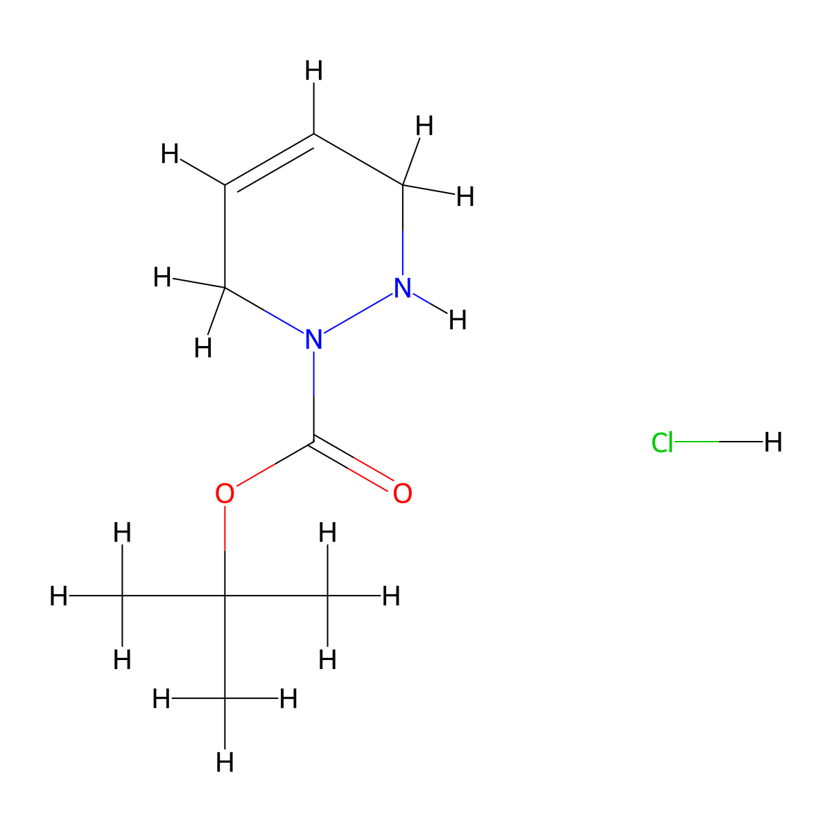 Tert-butyl 1,2,3,6-tetrahydropyridazine-1-carboxylate hydrochloride molecular structure, CAS 2044901-38-2