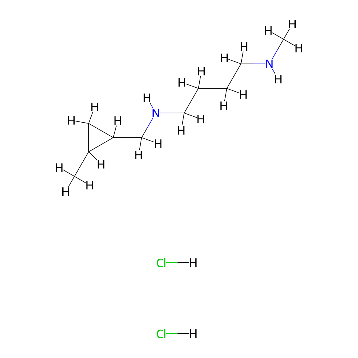 (4-(Methylamino)butyl)((2-methylcyclopropyl)methyl)amine dihydrochloride molecular structure, CAS 2044901-75-7